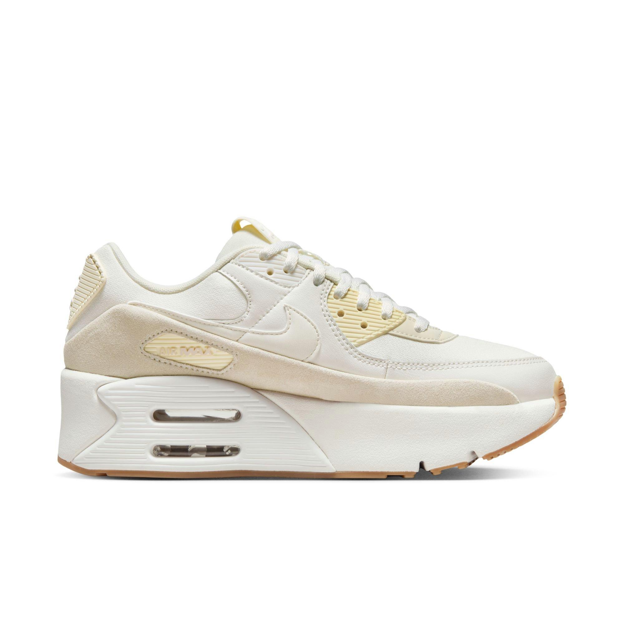 Nike womens air max 90' beige canvas/brown outlet leather