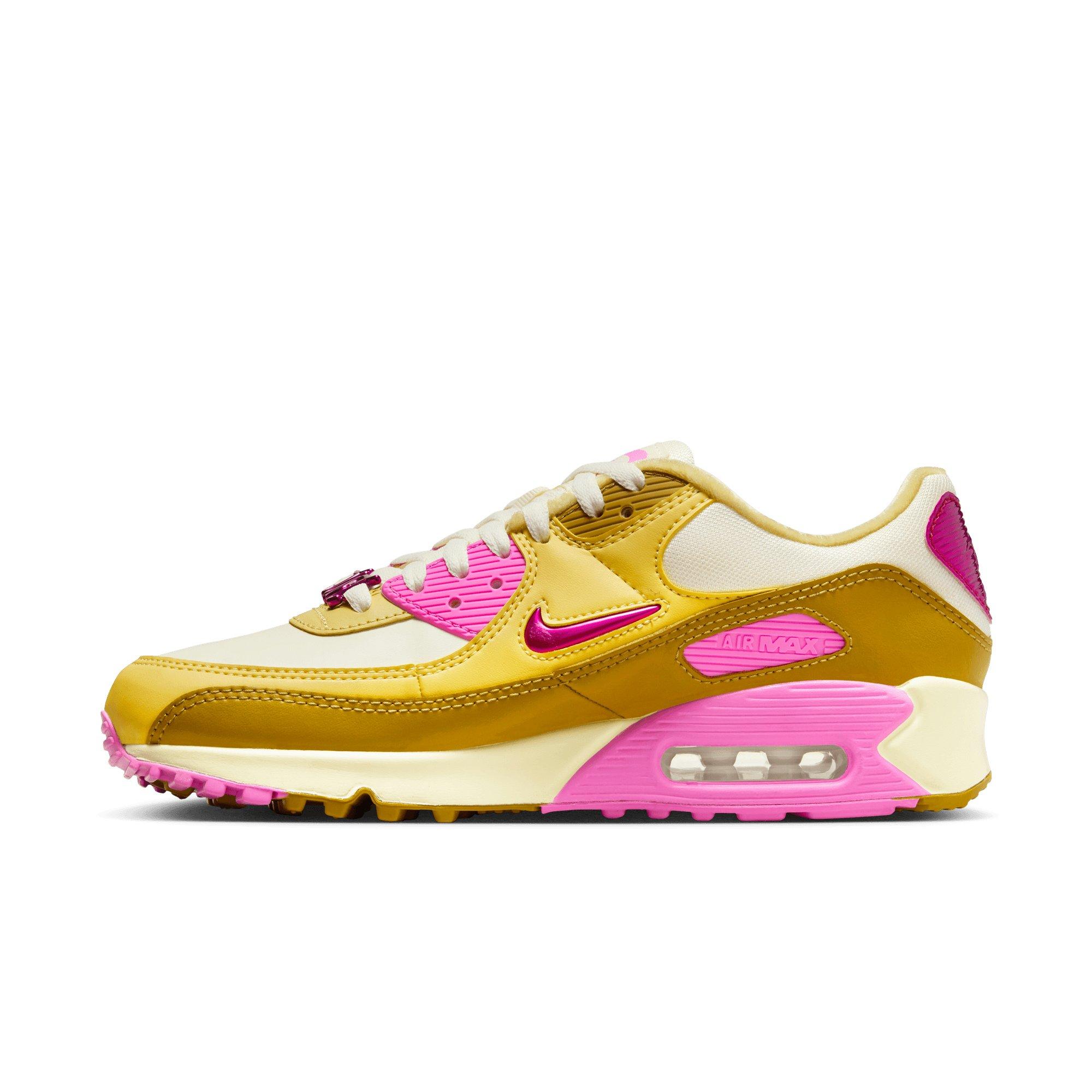 Nike Women's Air Max 90 Shoes, Size 8, Gold/Pink