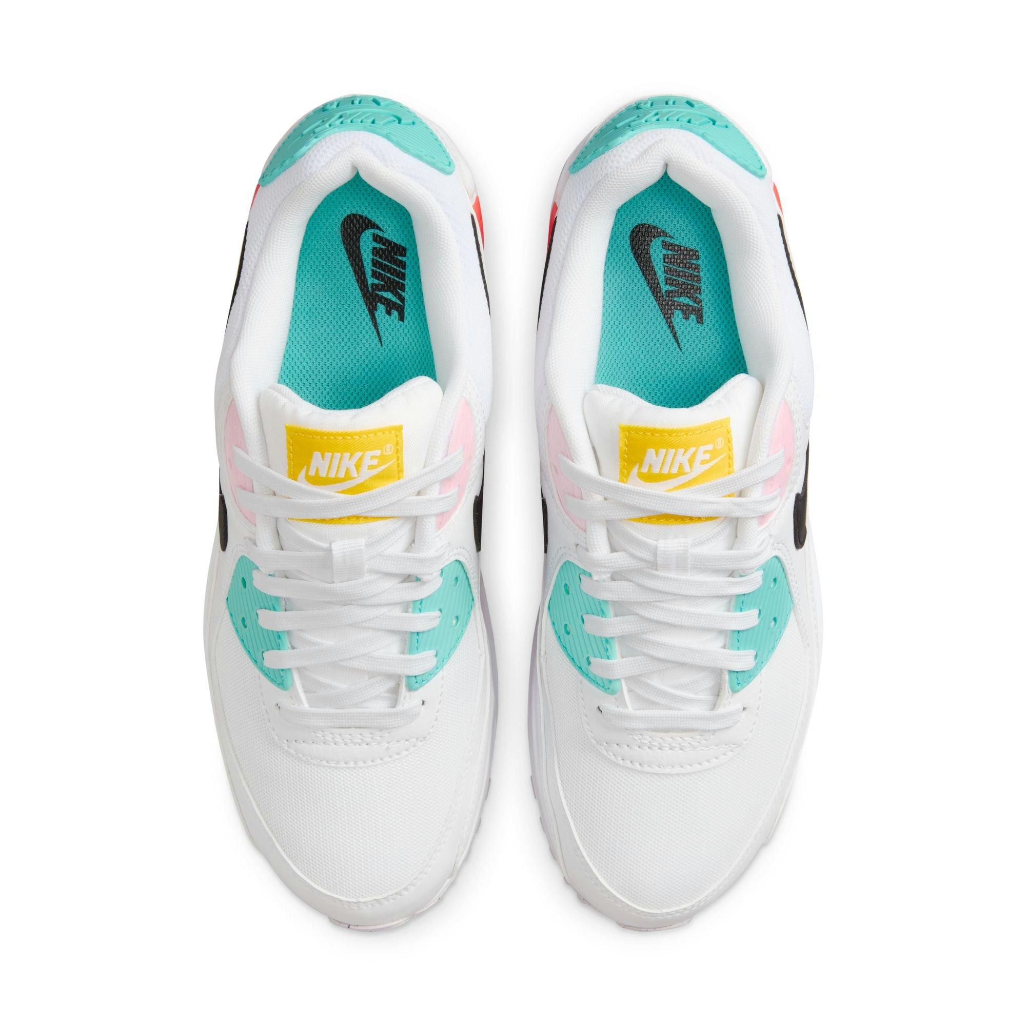 Nike Air Max 90 "White/Black/Pink Foam/Bright Crimson" Women's Shoe - WHITE/MULTI Thumbnail View 7