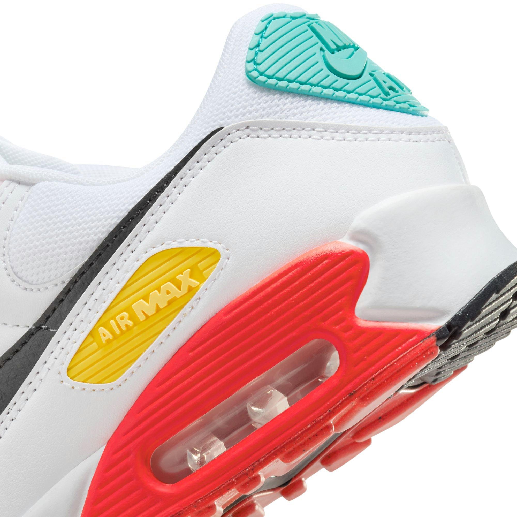 Nike Air Max 90 "White/Black/Pink Foam/Bright Crimson" Women's Shoe - WHITE/MULTI Thumbnail View 10