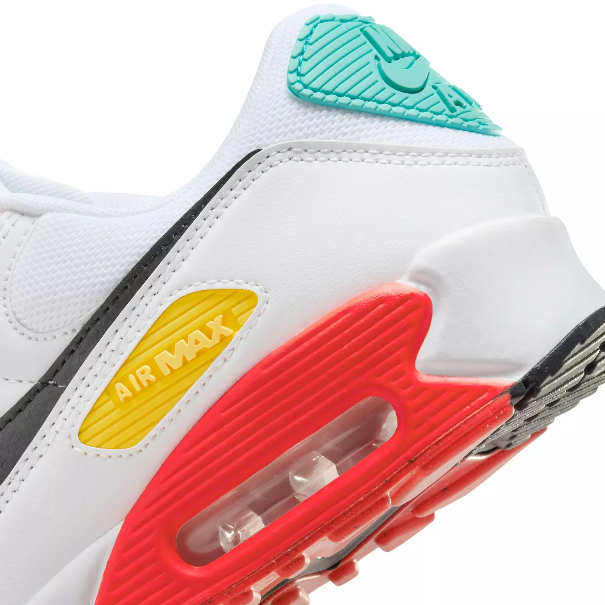 Nike Air Max 90 "White/Black/Pink Foam/Bright Crimson" Women's Shoe - WHITE/MULTI