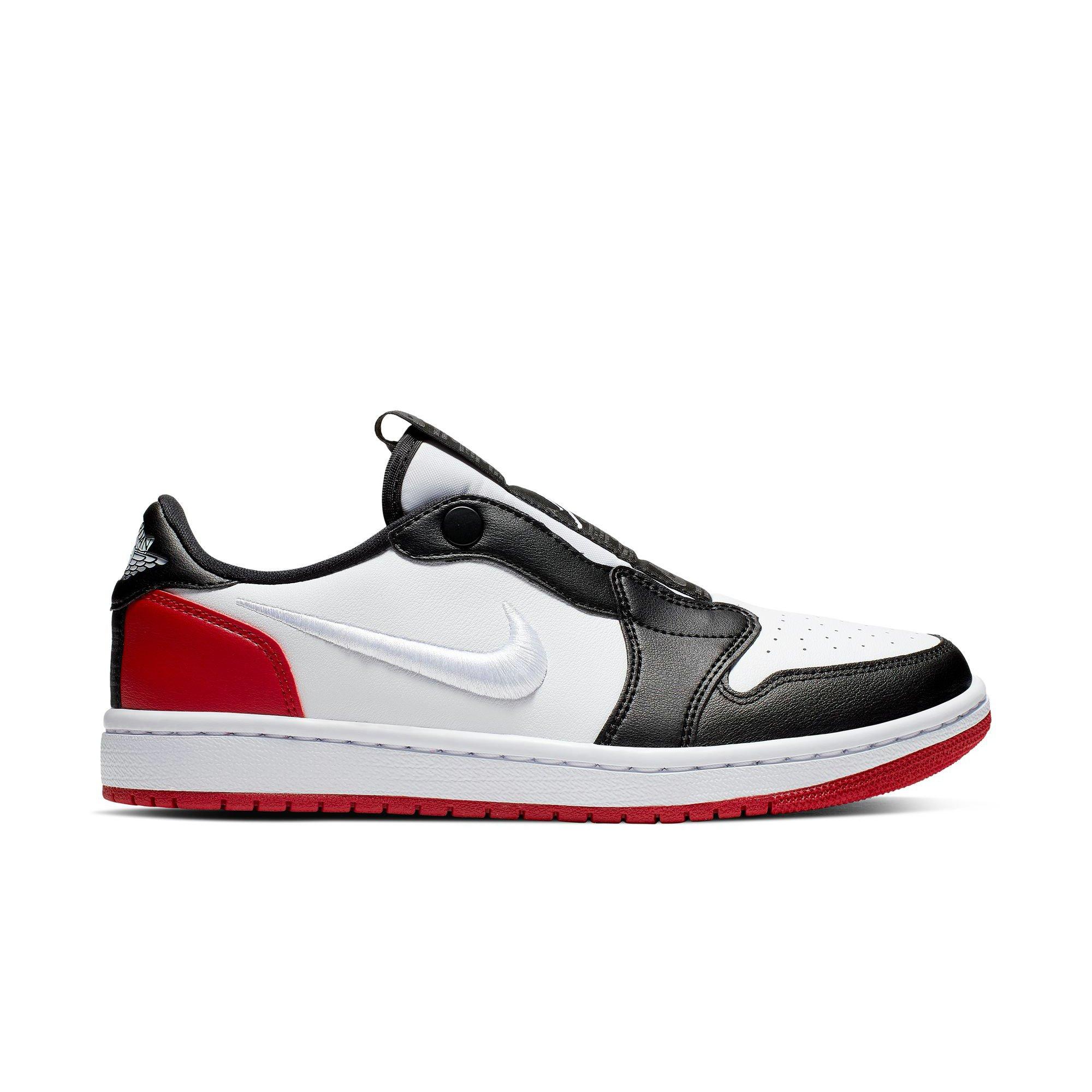 Jordan 1 Retro Low Slip "White/Gym Red/Black" Women's Shoe - BLACK/RED