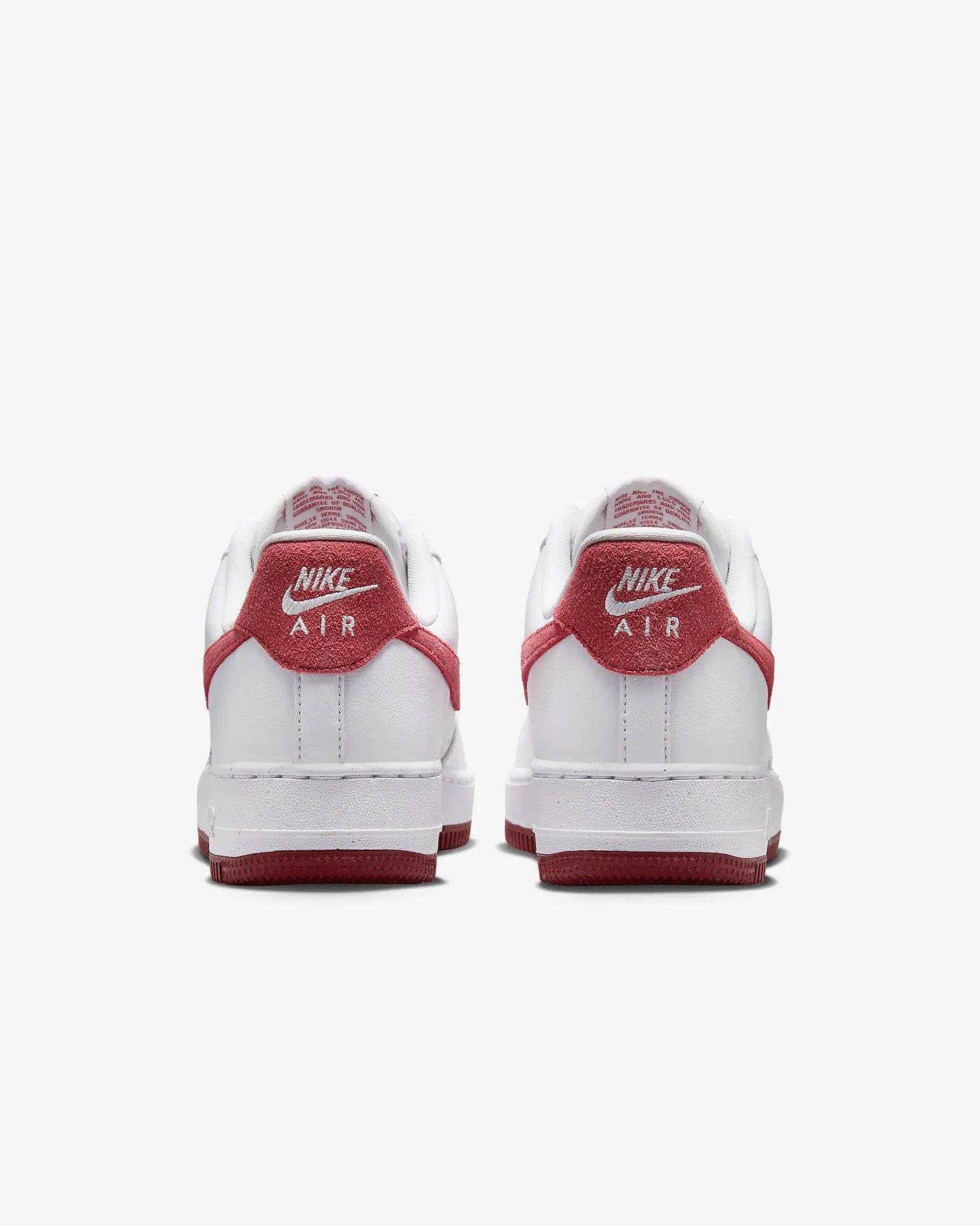 Nike Air Force 1 "Valentines Day" Women's Shoe - WHITE/ADOBE/DRAGON RED Thumbnail View 7