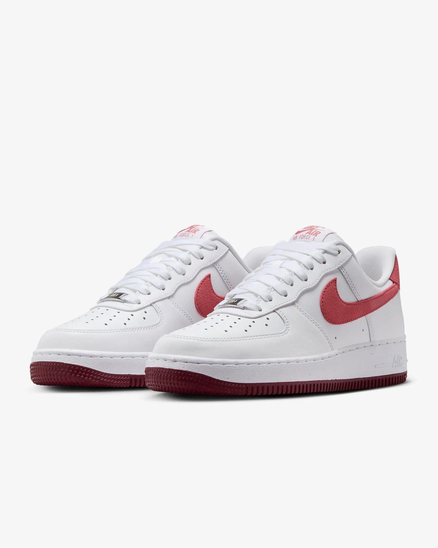 Nike Air Force 1 "Valentines Day" Women's Shoe - WHITE/ADOBE/DRAGON RED Thumbnail View 4