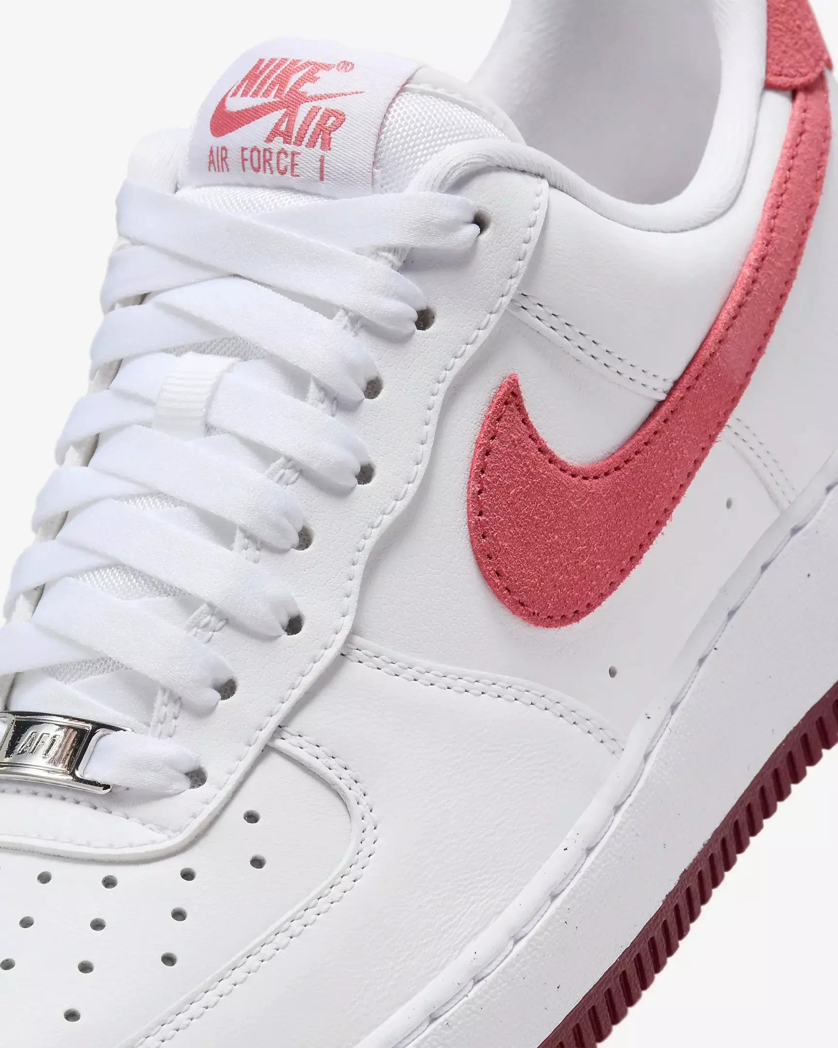 Nike Air Force 1 "Valentines Day" Women's Shoe - WHITE/ADOBE/DRAGON RED