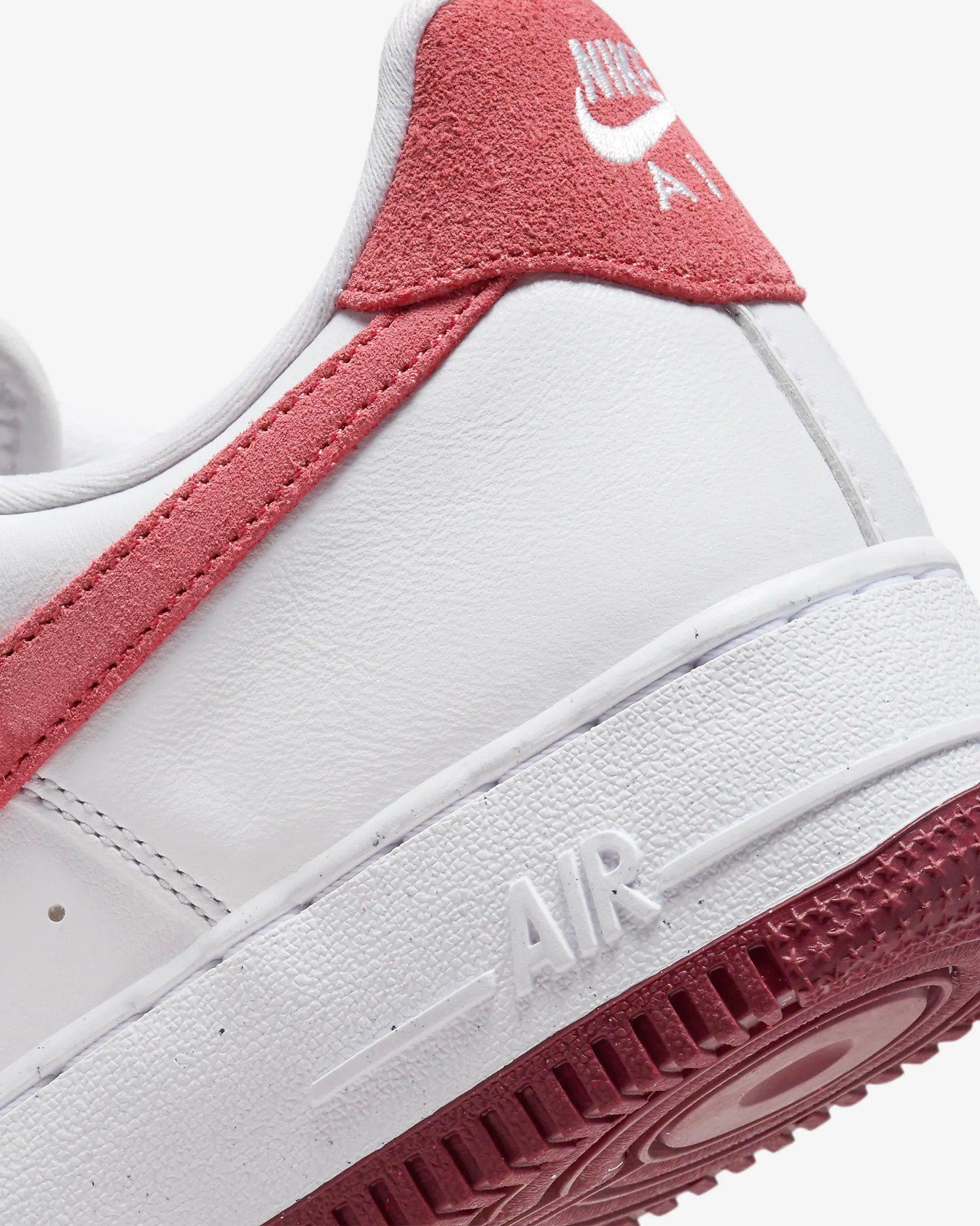 Nike Air Force 1 "Valentines Day" Women's Shoe - WHITE/ADOBE/DRAGON RED Thumbnail View 6