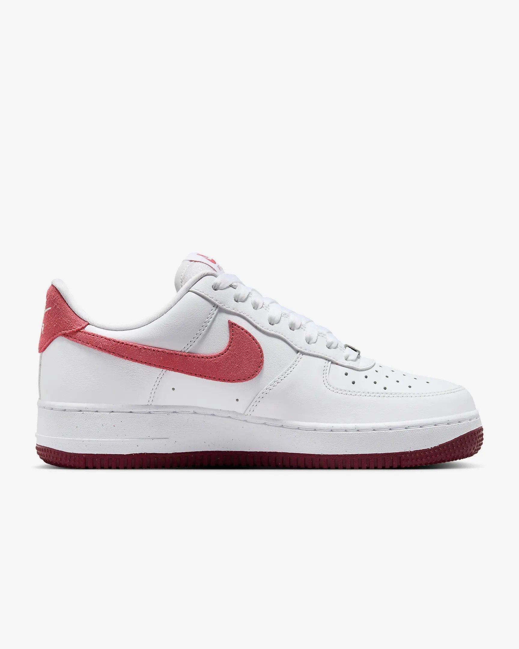 Nike Air Force 1 "Valentines Day" Women's Shoe - WHITE/ADOBE/DRAGON RED Thumbnail View 2