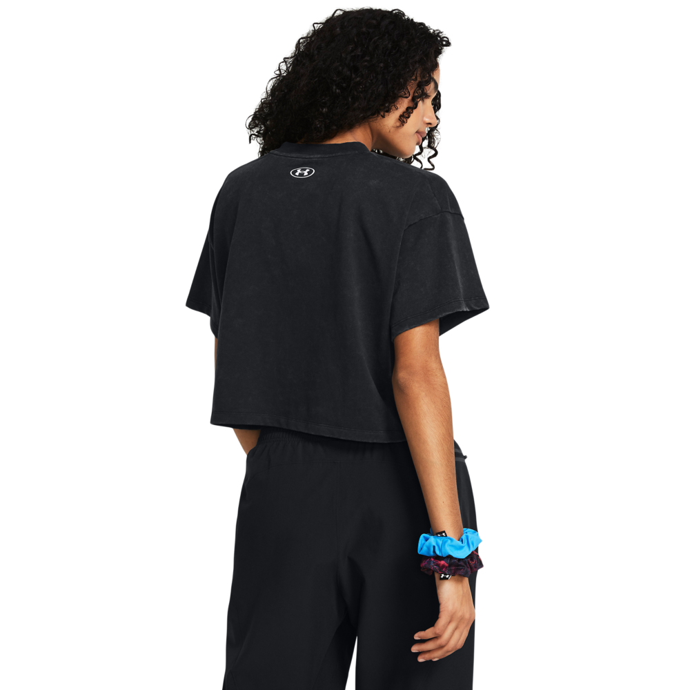 Under Armour Women's Heavyweight Dusk to Dawn Crop Tee - BLACK Thumbnail View 2