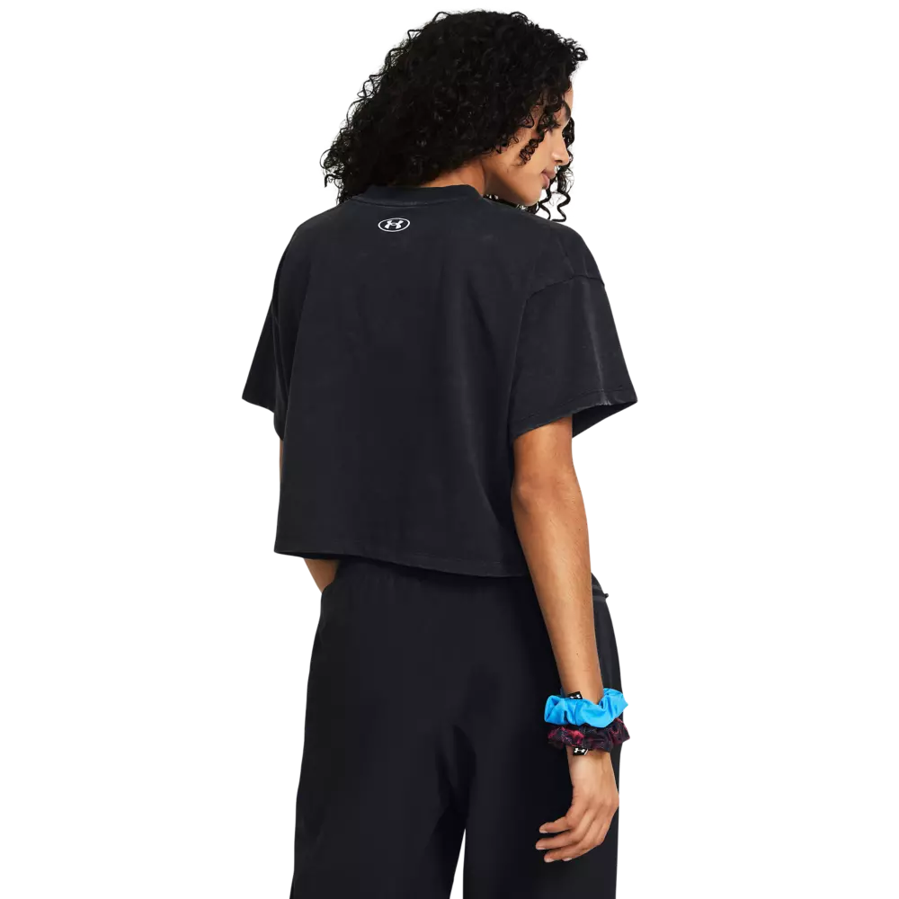Under Armour Women's Heavyweight Dusk to Dawn Crop Tee - BLACK