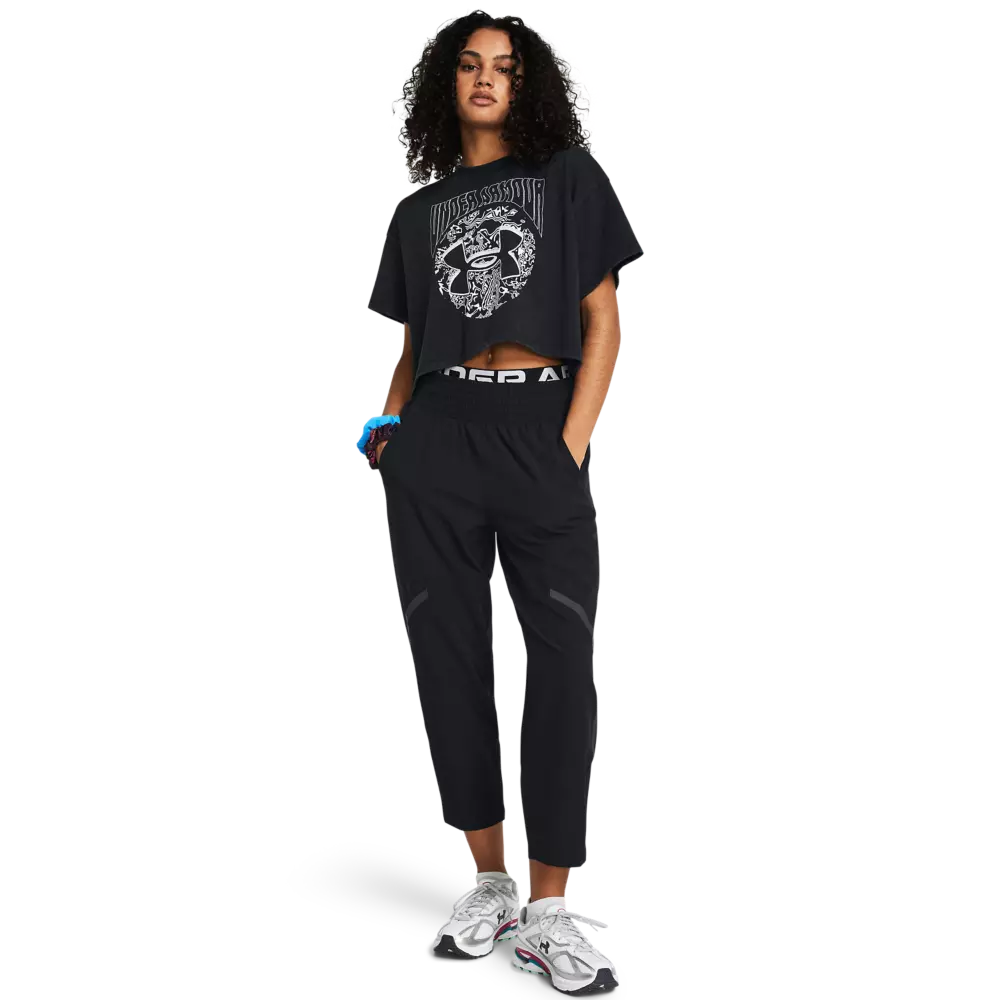 Under Armour Women's Heavyweight Dusk to Dawn Crop Tee - BLACK