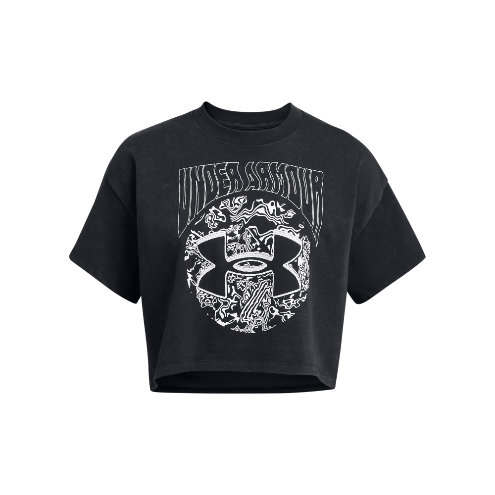 Under Armour Women's Heavyweight Dusk to Dawn Crop Tee - BLACK Thumbnail View 5