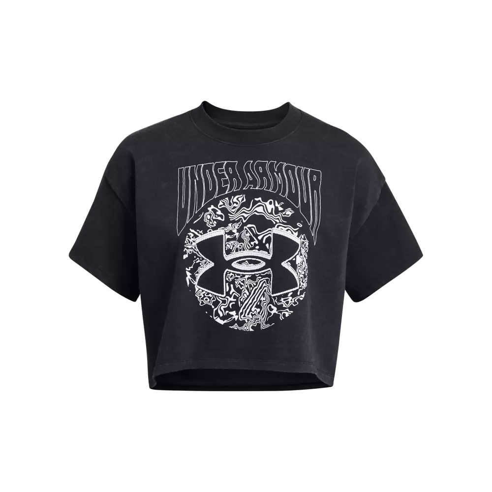 Under Armour Women's Heavyweight Dusk to Dawn Crop Tee - BLACK