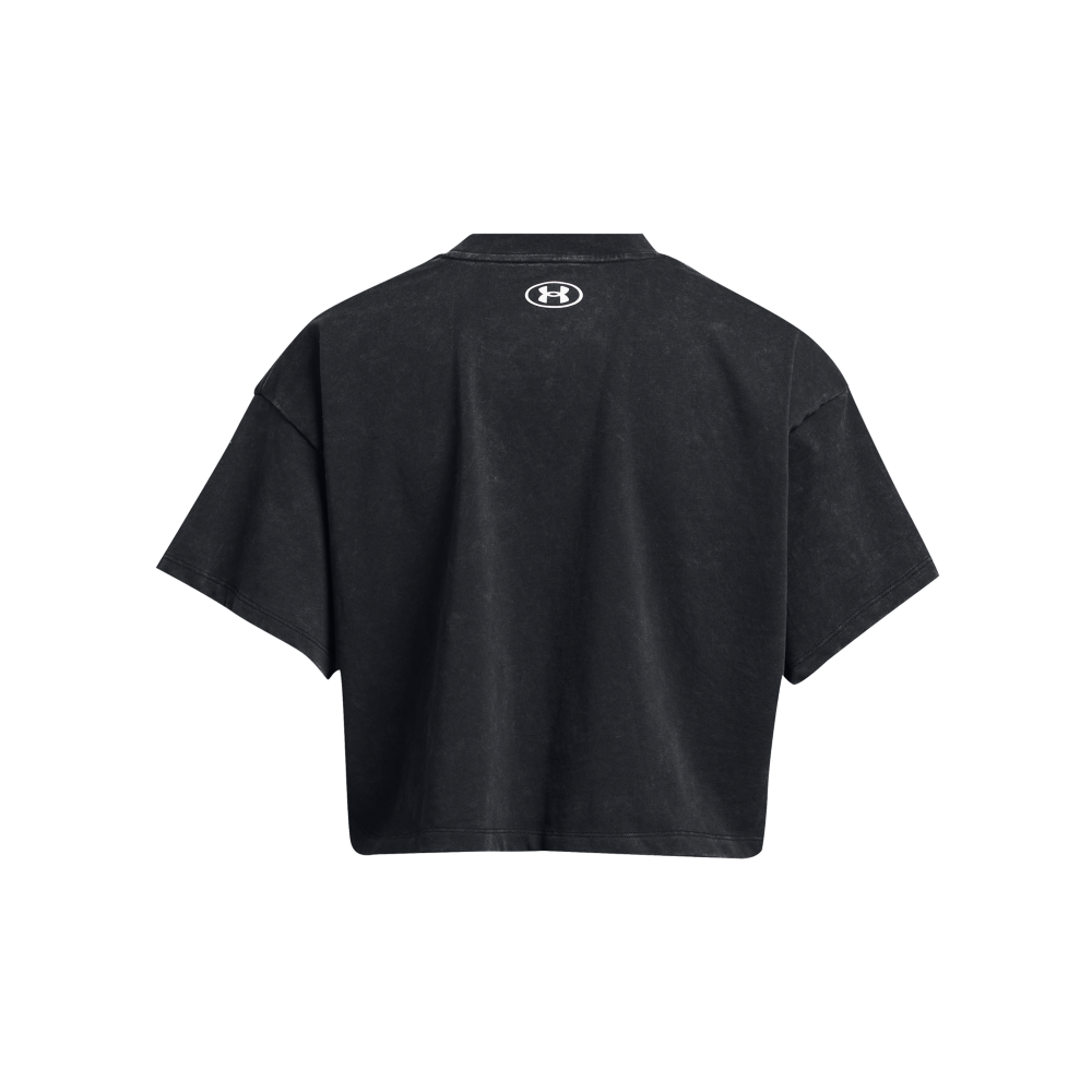 Under Armour Women's Heavyweight Dusk to Dawn Crop Tee - BLACK Thumbnail View 6