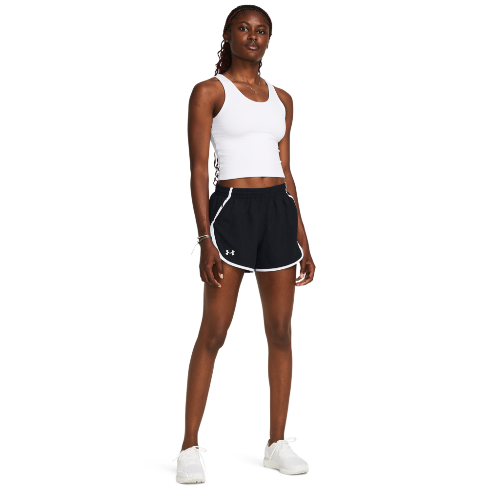 Under Armour Women's Fly-By Shorts-Black/White - BLACK/WHITE Thumbnail View 4