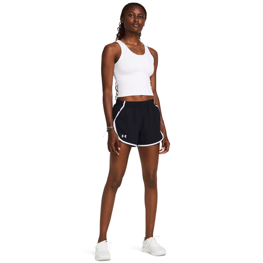 Under Armour Women's Fly-By Shorts-Black/White - BLACK/WHITE