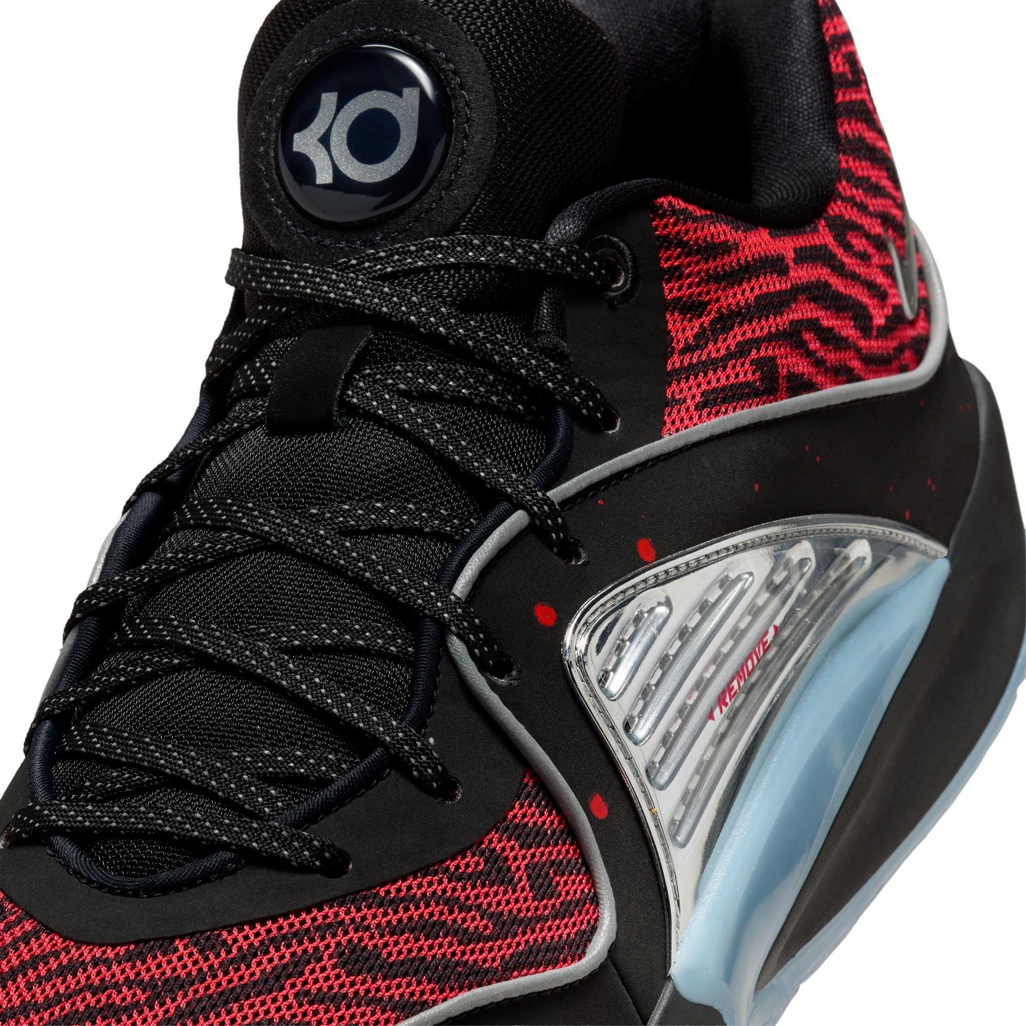 Nike KD16 "Slim Reaper" Men's Basketball Shoe -  BLACK/METALLIC SILVER/BRIGHT CRIMSON Thumbnail View 4