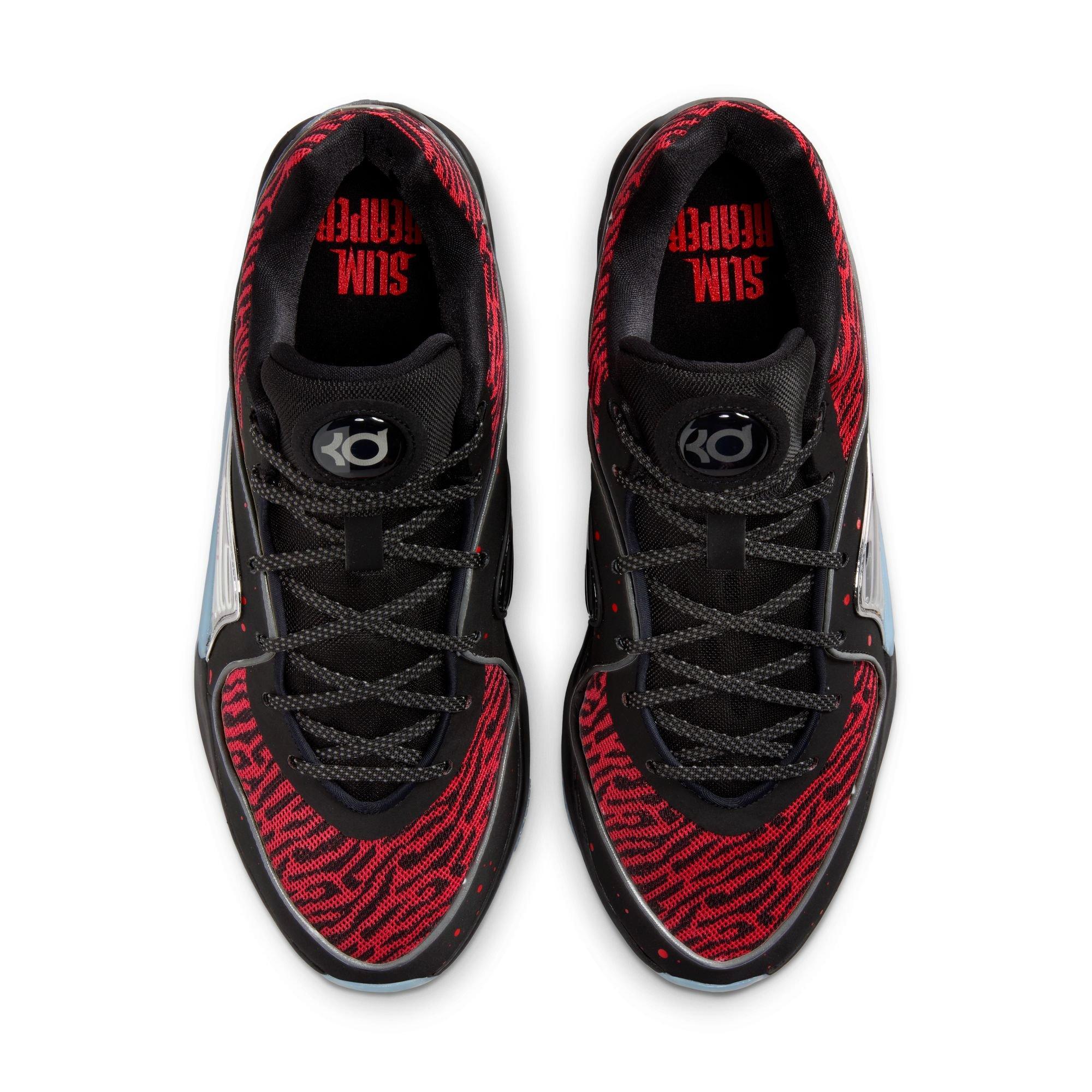 Nike KD16 "Slim Reaper" Men's Basketball Shoe -  BLACK/METALLIC SILVER/BRIGHT CRIMSON Thumbnail View 13