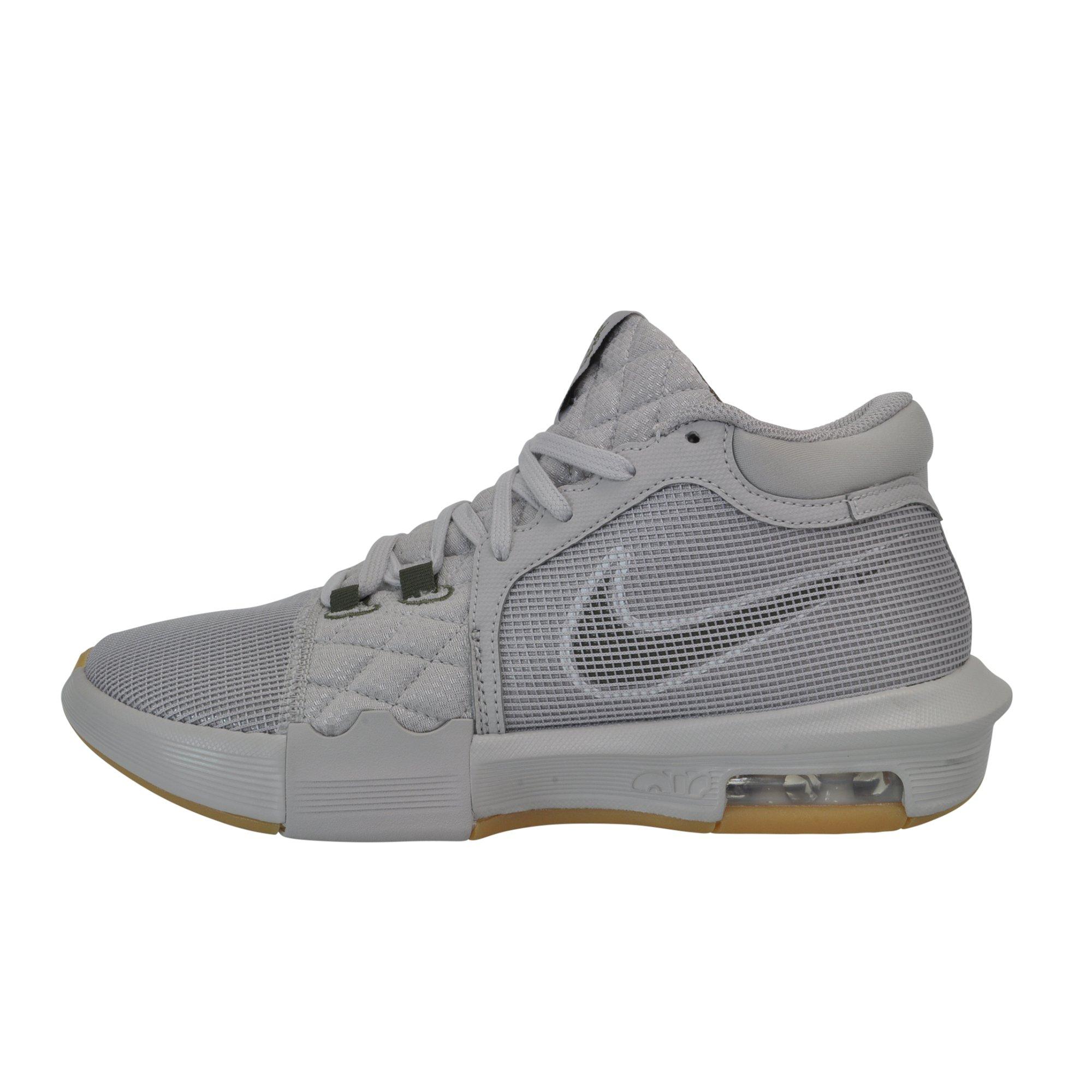 Nike LeBron Witness 8 "Lt Iron Ore/Medium Olive/Sail" Men's Basketball Shoe - GREY Thumbnail View 5