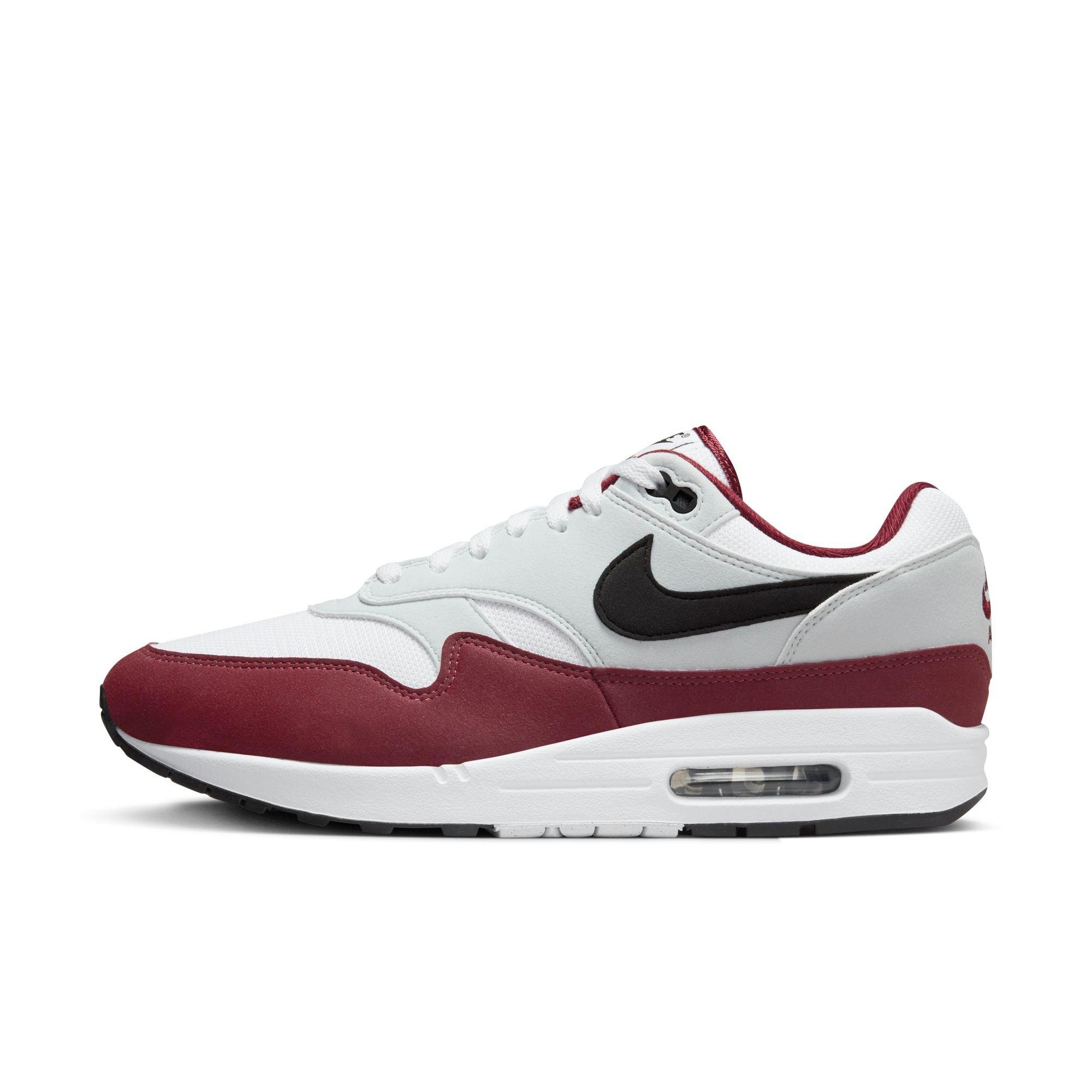 Nike Air Max 1 "White/Black/Dark Team Red/Pure Platinum" Men's Shoe - WHITE/RED Thumbnail View 3