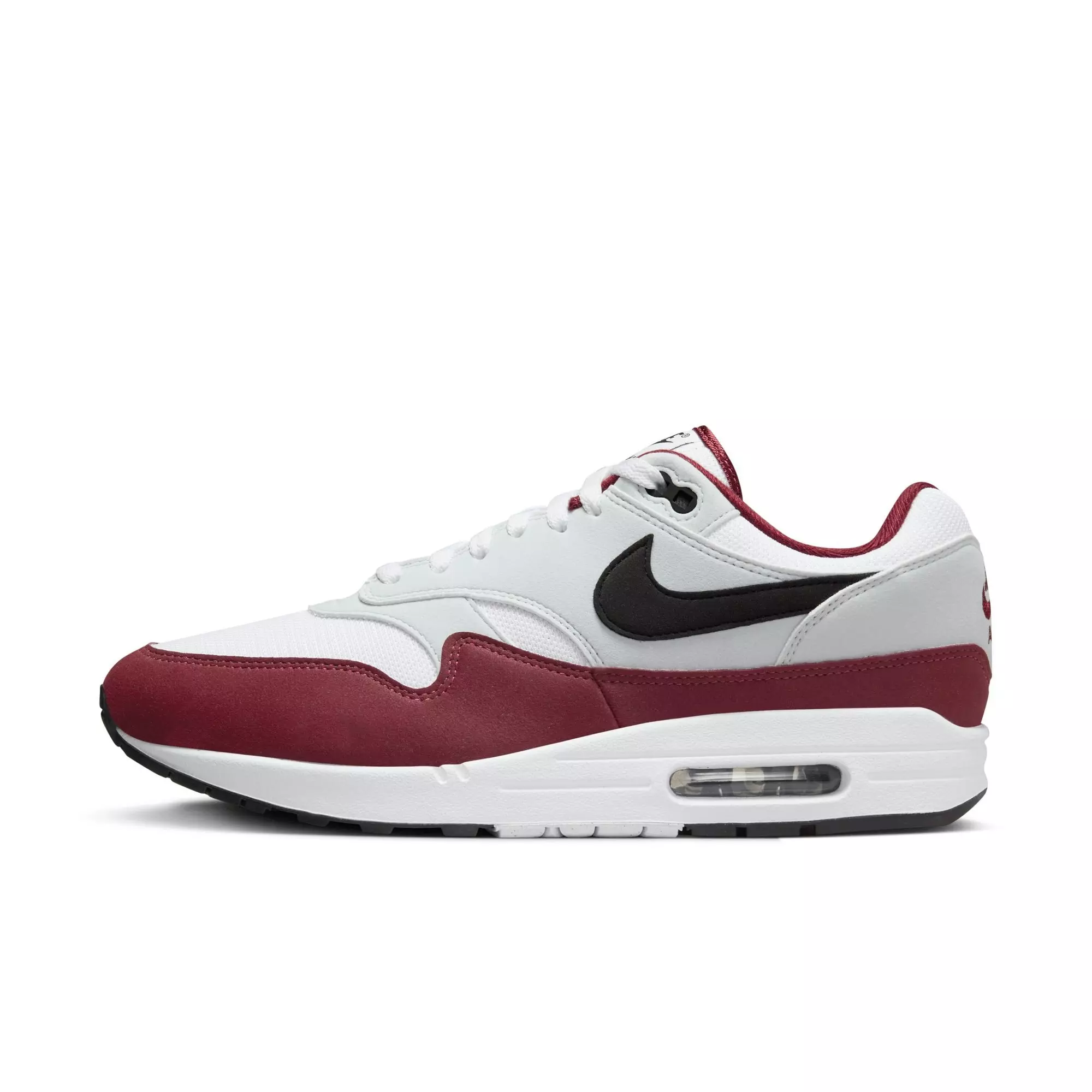 Nike Air Max 1 "White/Black/Dark Team Red/Pure Platinum" Men's Shoe - WHITE/RED