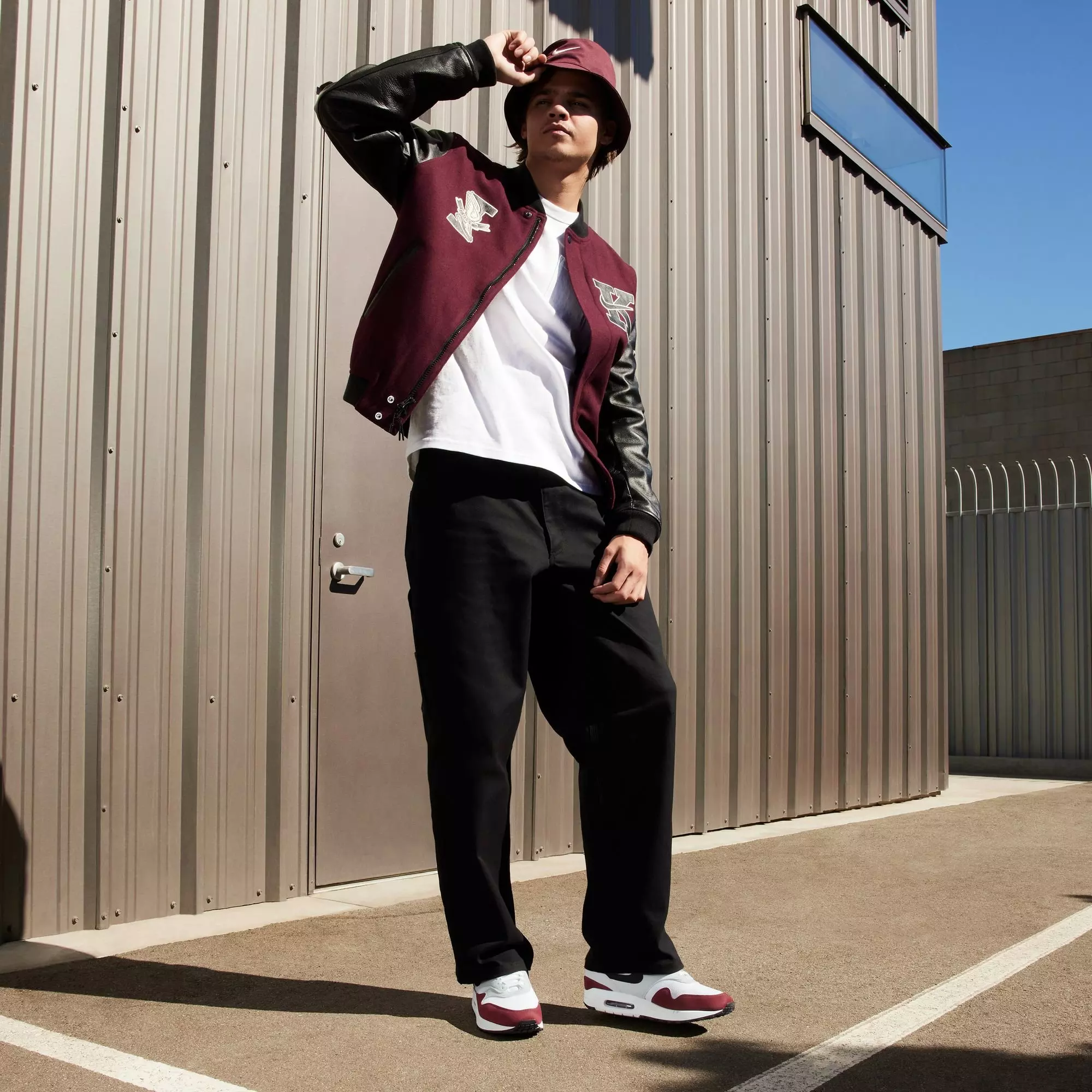 Nike Air Max 1 "White/Black/Dark Team Red/Pure Platinum" Men's Shoe - WHITE/RED