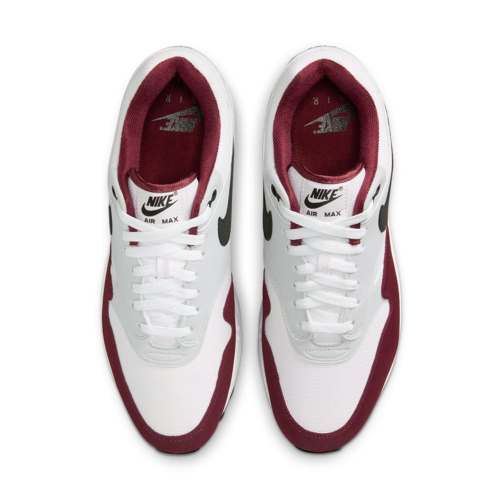 Nike Air Max 1 "White/Black/Dark Team Red/Pure Platinum" Men's Shoe - WHITE/RED Thumbnail View 7