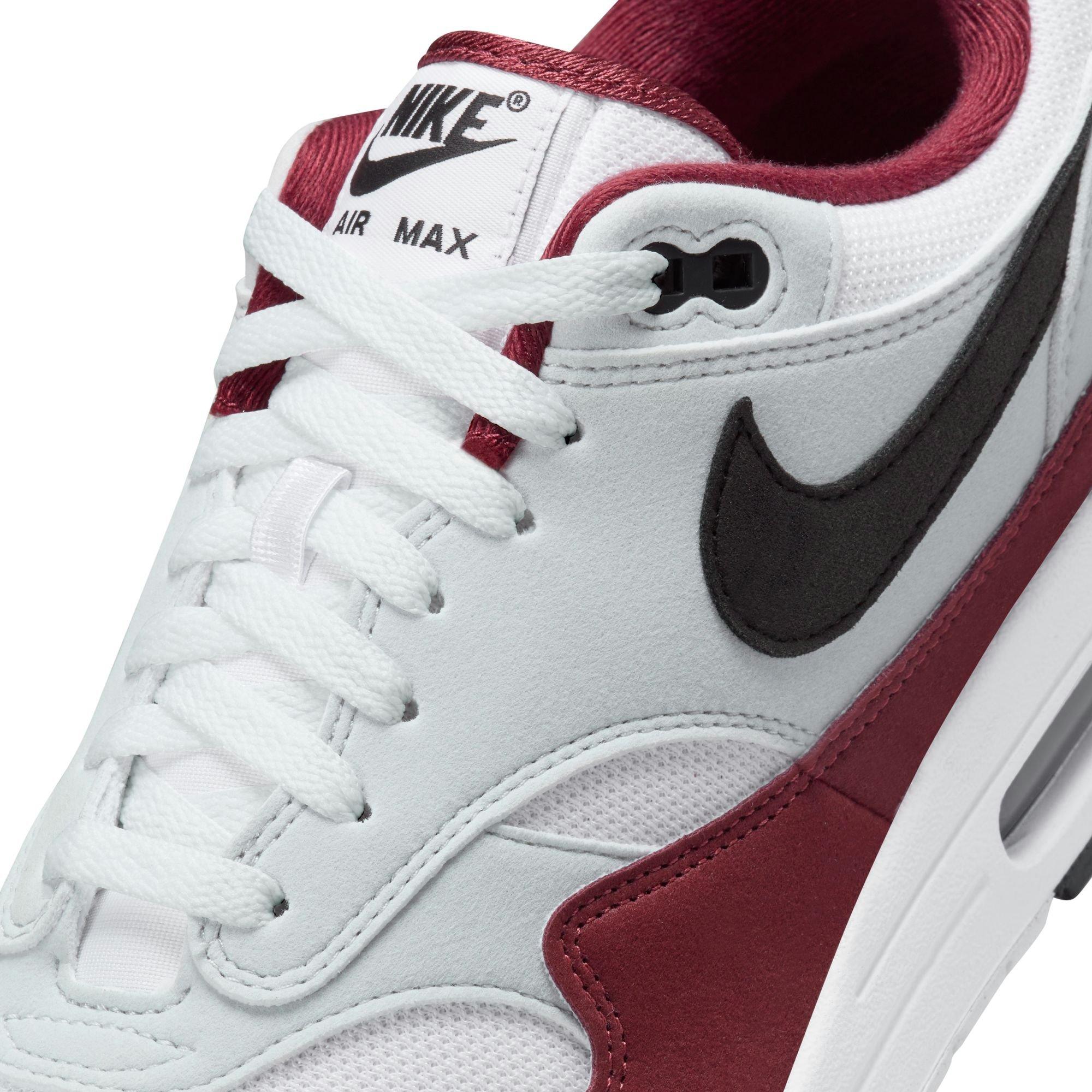 Nike Air Max 1 "White/Black/Dark Team Red/Pure Platinum" Men's Shoe - WHITE/RED Thumbnail View 9