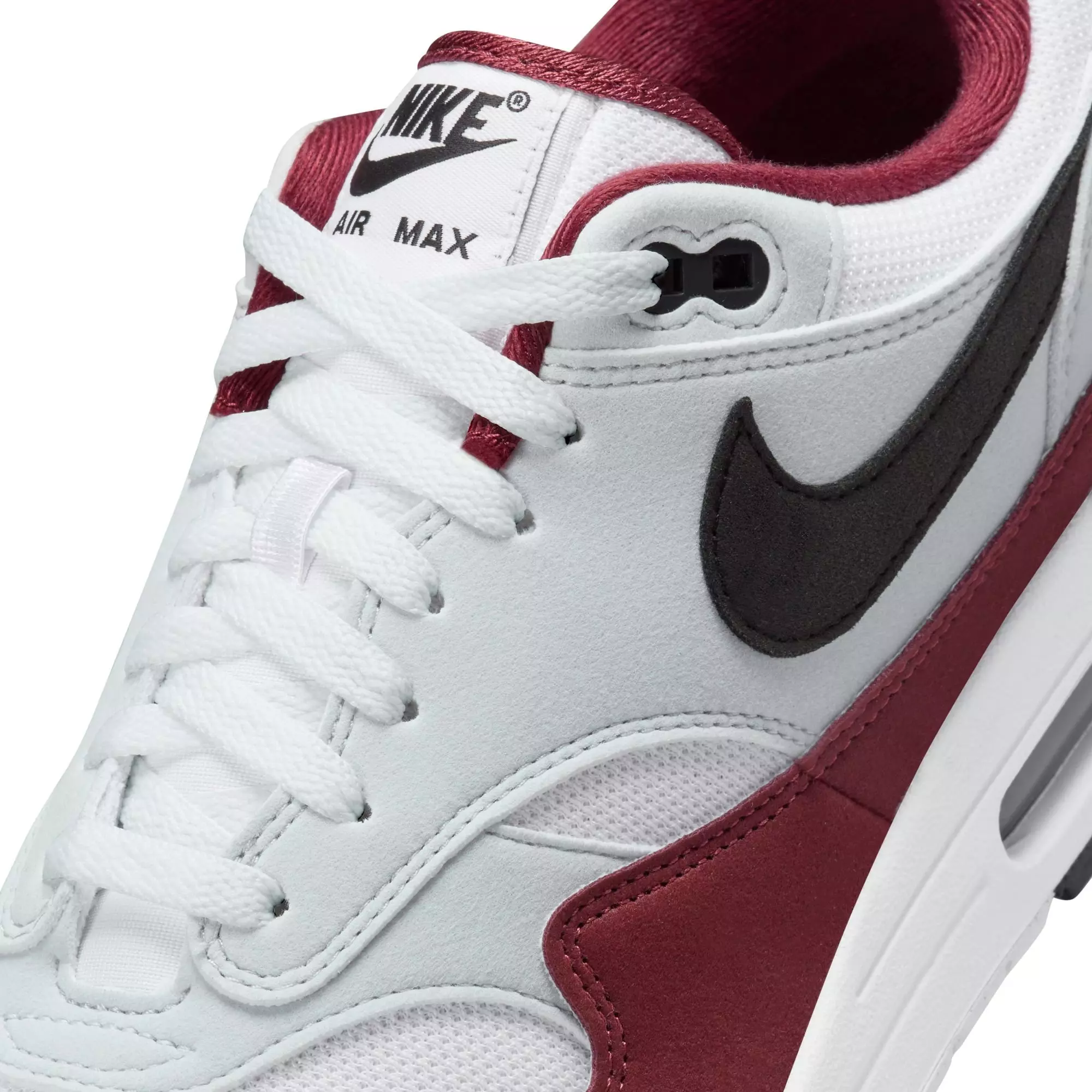 Nike Air Max 1 "White/Black/Dark Team Red/Pure Platinum" Men's Shoe - WHITE/RED