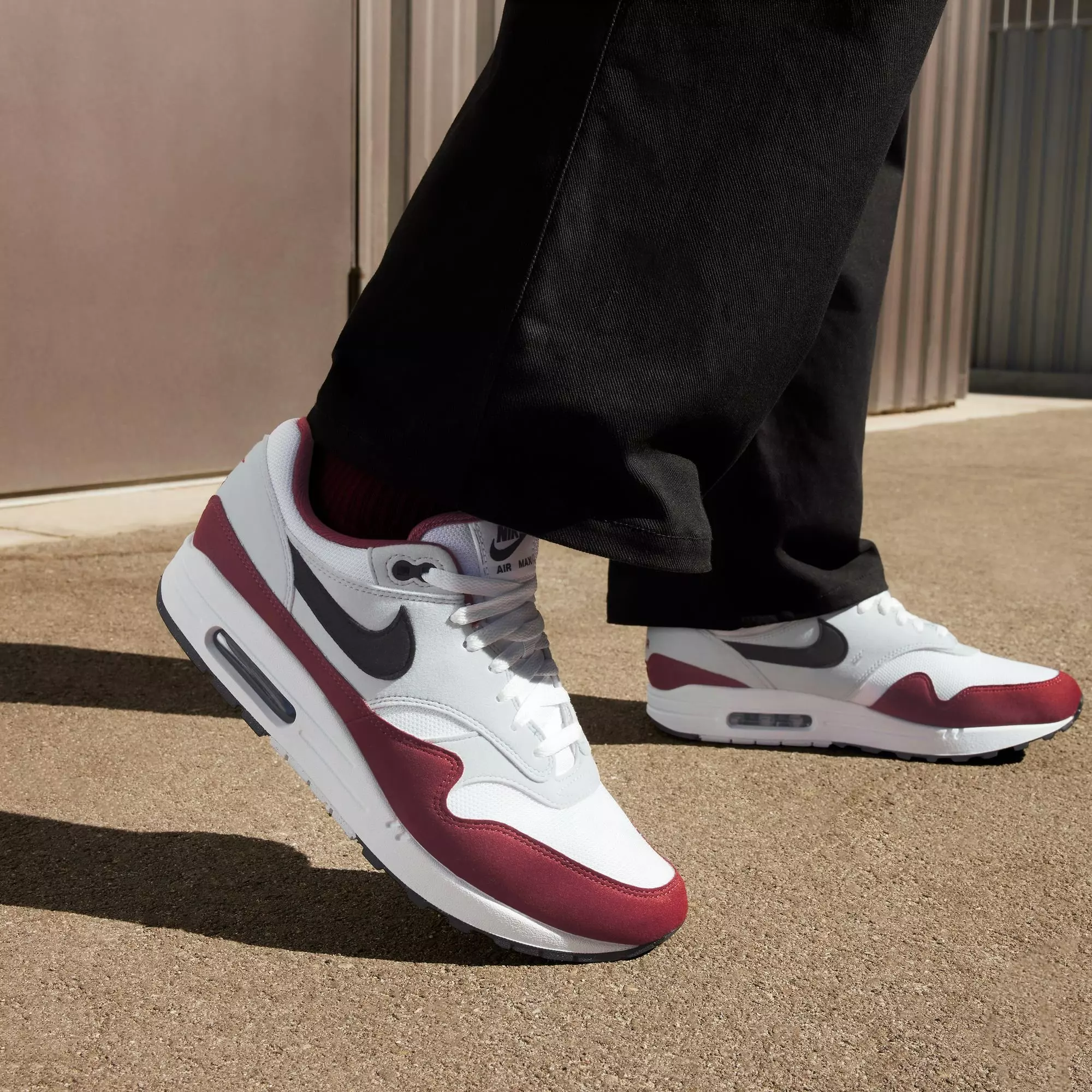Nike Air Max 1 "White/Black/Dark Team Red/Pure Platinum" Men's Shoe - WHITE/RED