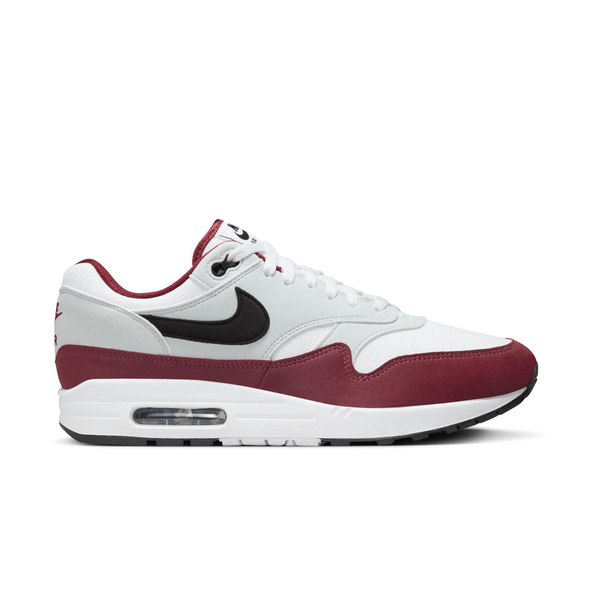 Nike Air Max 1 "White/Black/Dark Team Red/Pure Platinum" Men's Shoe - WHITE/RED Thumbnail View 1