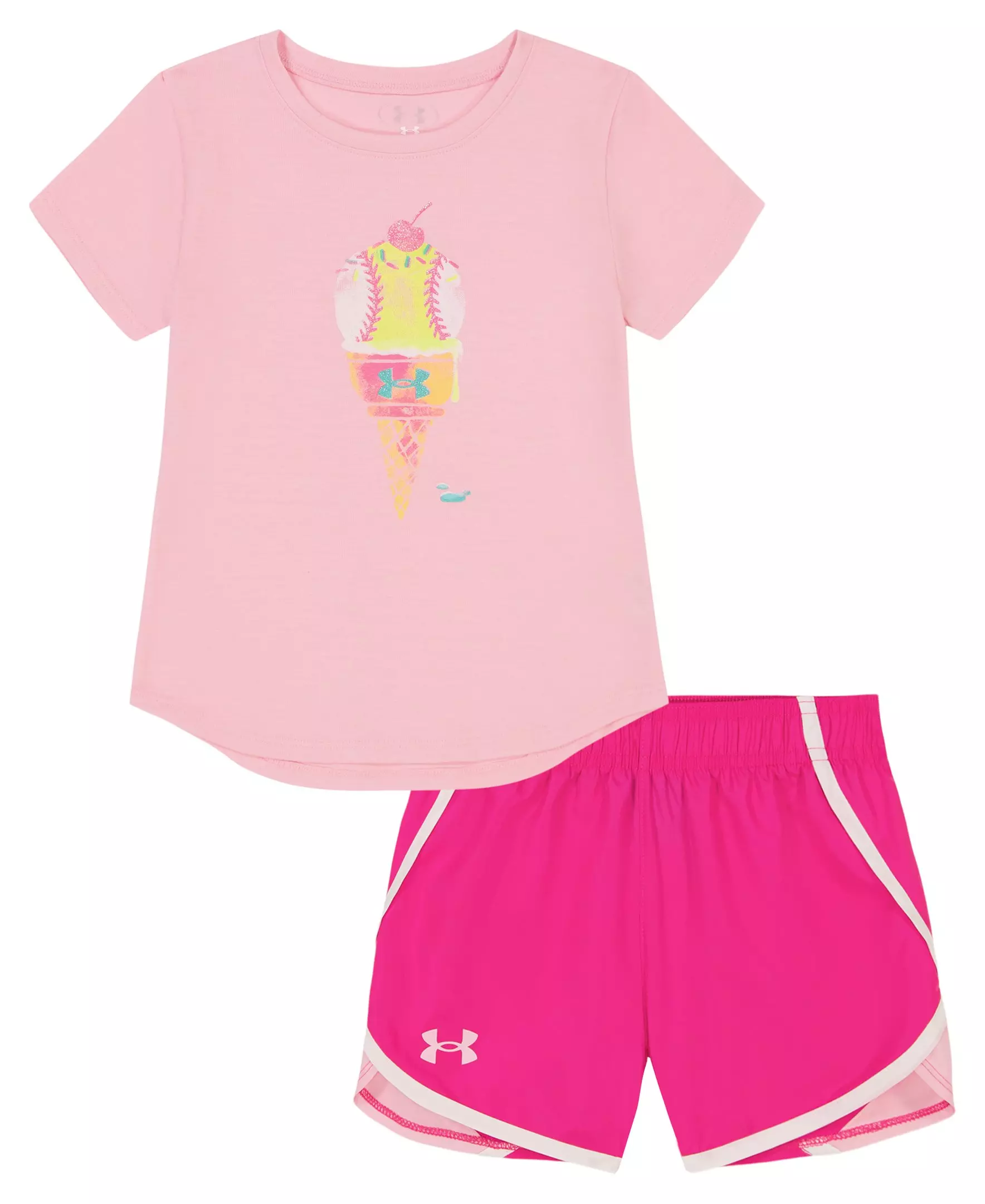 Under Armour Little Girls' Ice Cream Short Set - PINK