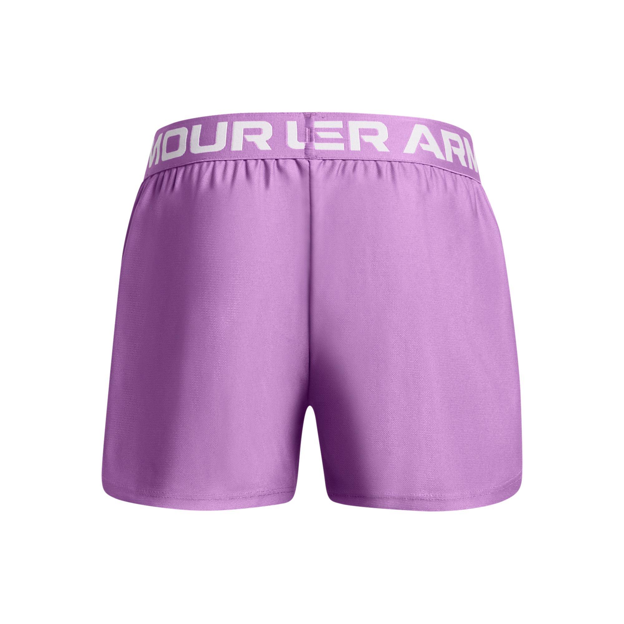 Under Armour Big Girls' Play Up Solid Shorts - Purple - PURPLE Thumbnail View 2