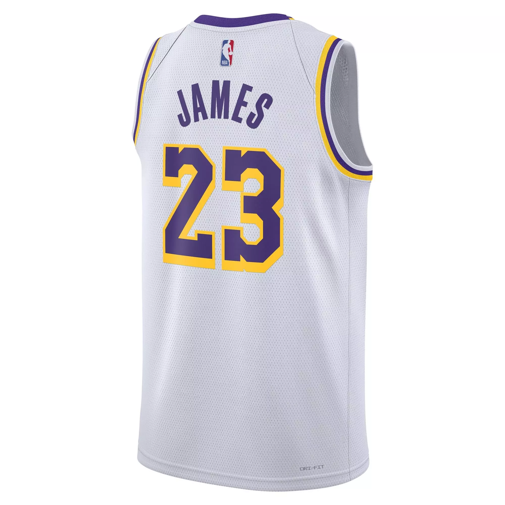 Nike Men's Los Angeles Lakers Lebron James Association Edition Dri-FIT NBA Swingman Jersey - WHITE