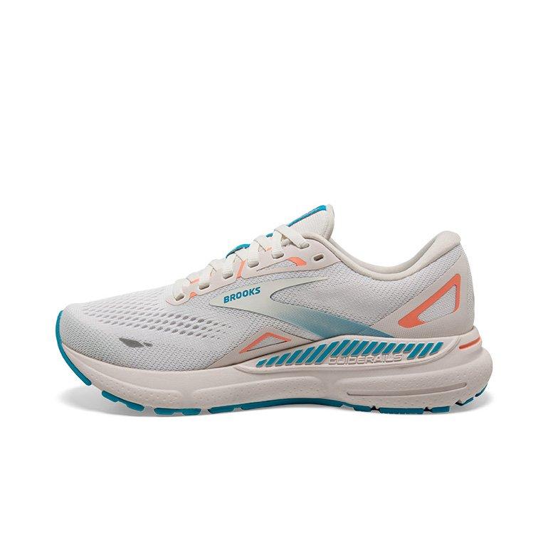 Brooks Adrenaline GTS 23 "Coconut/Papaya" Women's Running Shoe - WHITE Thumbnail View 2