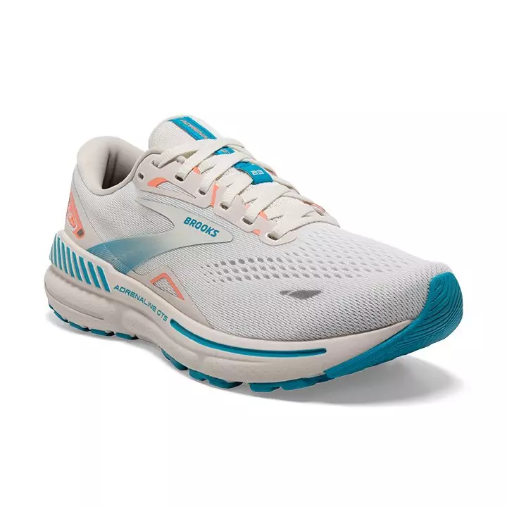 Brooks Adrenaline GTS 23 "Coconut/Papaya" Women's Running Shoe - WHITE