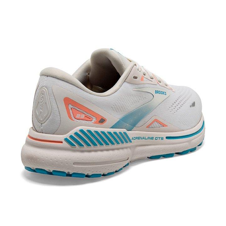 Brooks Adrenaline GTS 23 "Coconut/Papaya" Women's Running Shoe - WHITE Thumbnail View 4