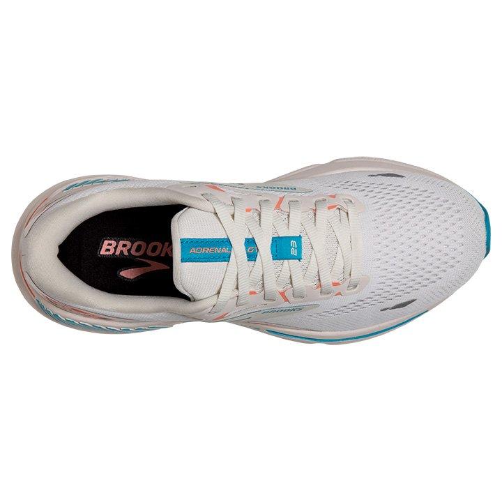 Brooks Adrenaline GTS 23 "Coconut/Papaya" Women's Running Shoe - WHITE Thumbnail View 5