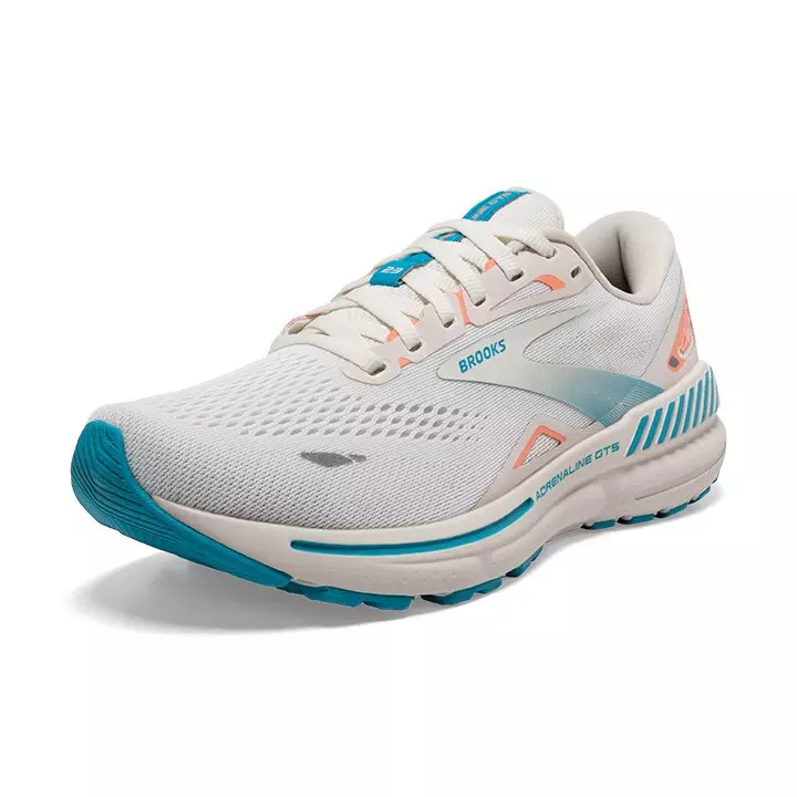 Brooks Adrenaline GTS 23 "Coconut/Papaya" Women's Running Shoe - WHITE