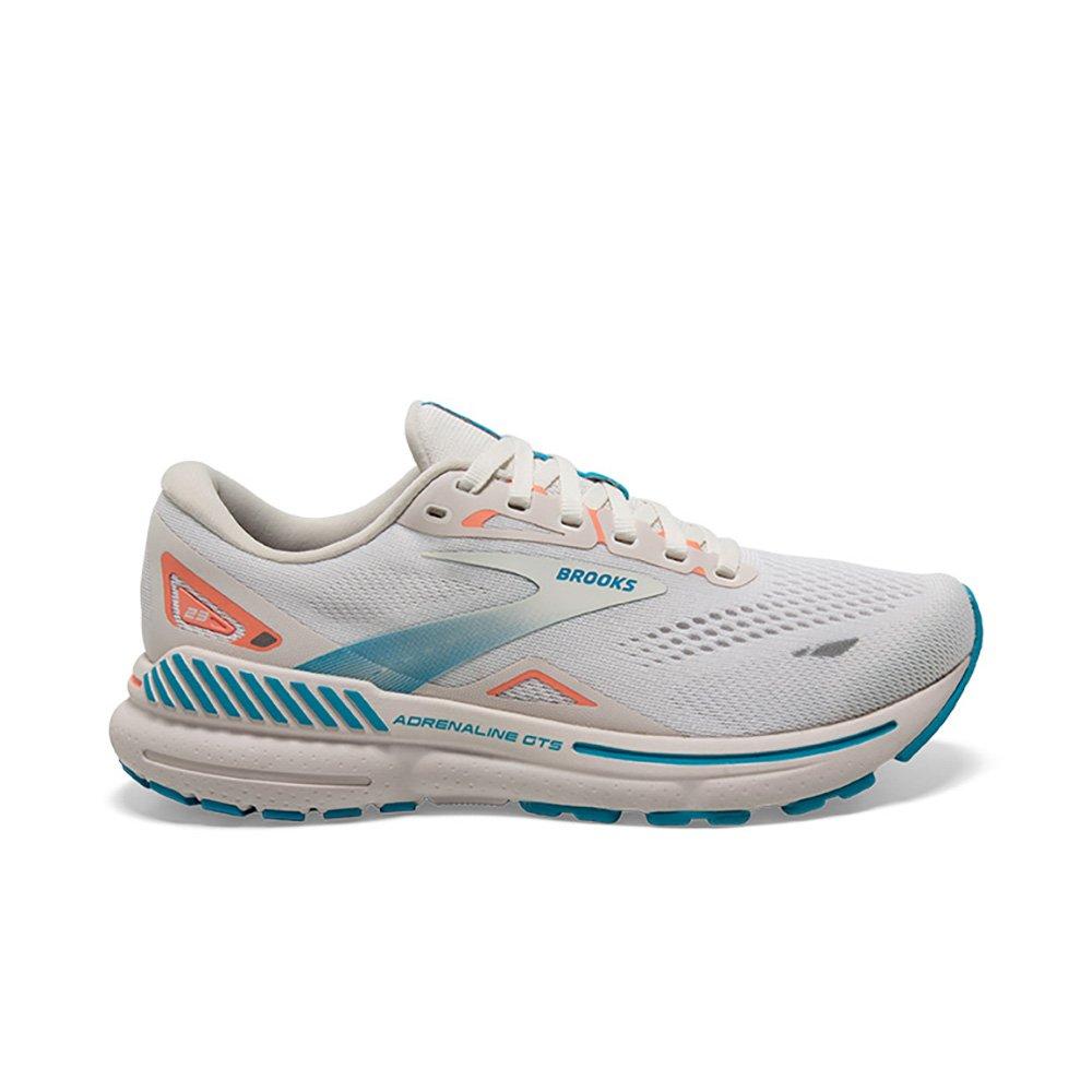 Brooks Adrenaline GTS 23 "Coconut/Papaya" Women's Running Shoe - WHITE Thumbnail View 1