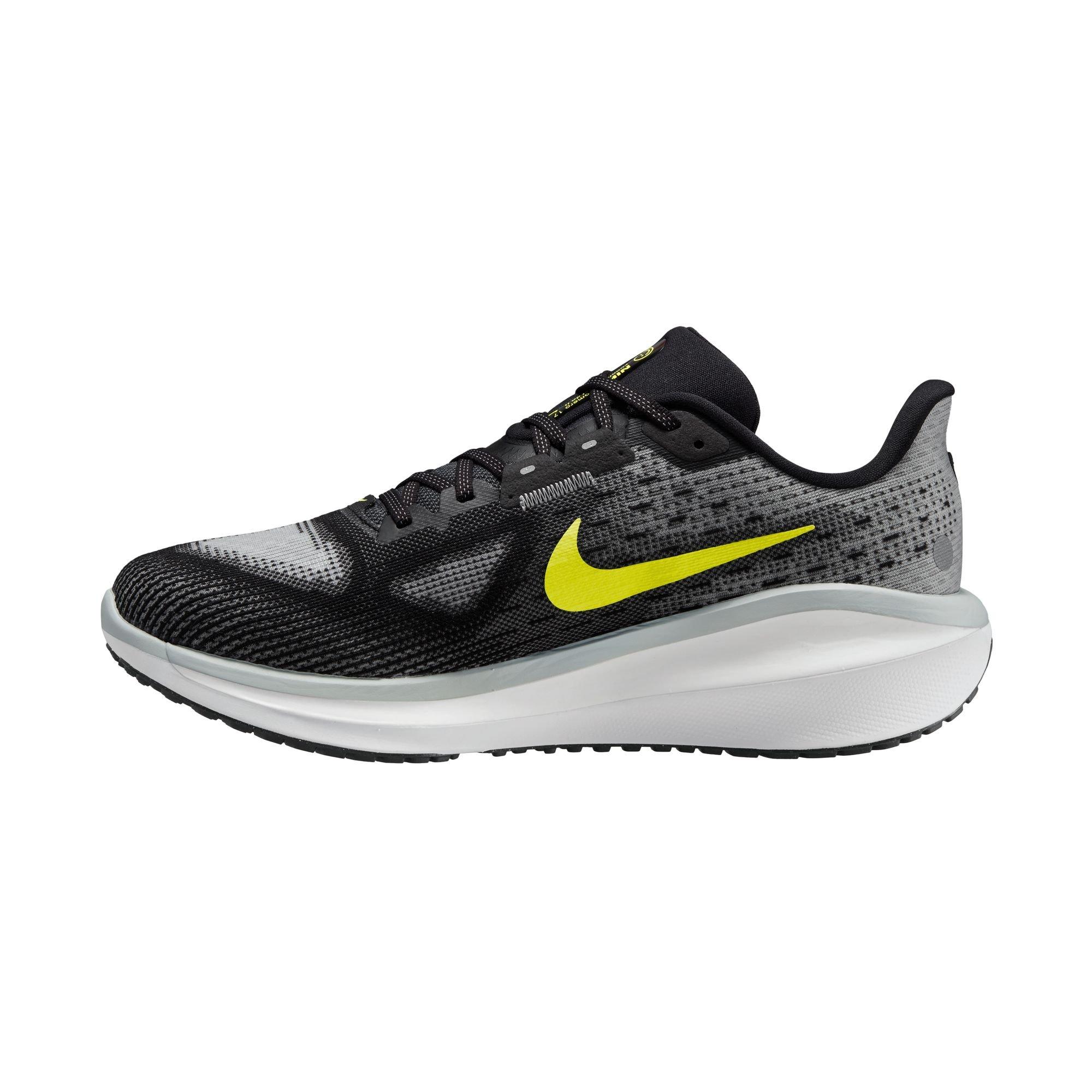 Nike Vomero 17 "Black/Volt/Lt Smoke Grey/White" Men's Road Running Shoe - GREY/BLACK/WHITE Thumbnail View 4