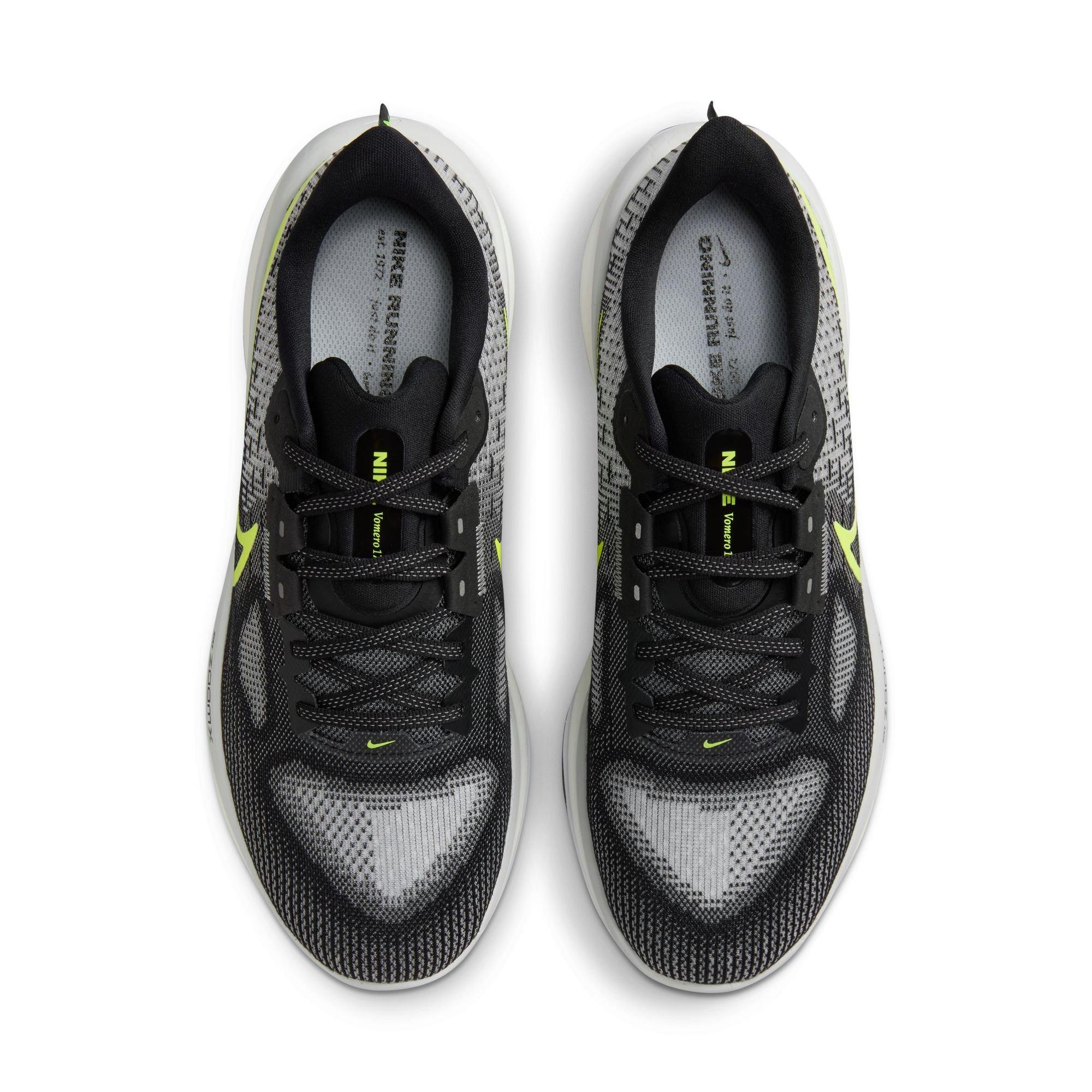 Nike Vomero 17 "Black/Volt/Lt Smoke Grey/White" Men's Road Running Shoe - GREY/BLACK/WHITE Thumbnail View 7