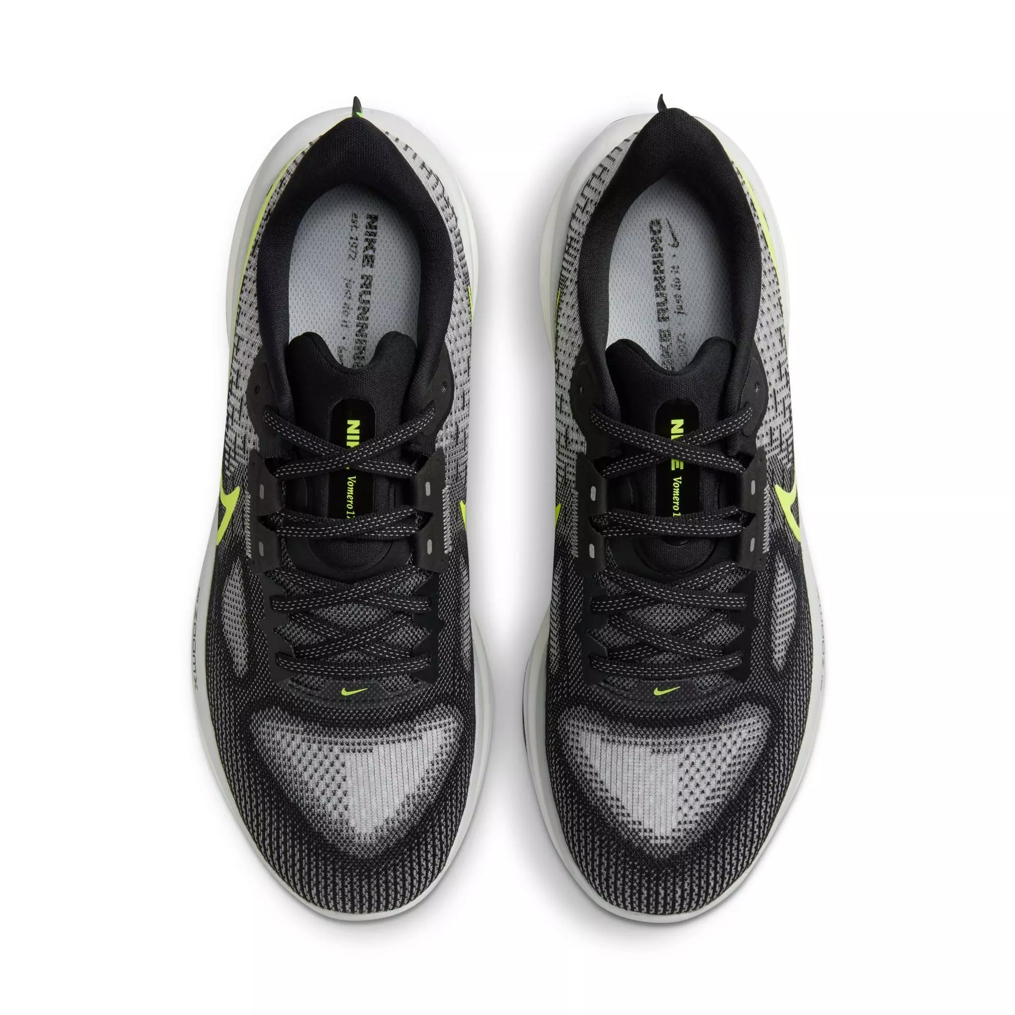 Nike Vomero 17 "Black/Volt/Lt Smoke Grey/White" Men's Road Running Shoe - GREY/BLACK/WHITE