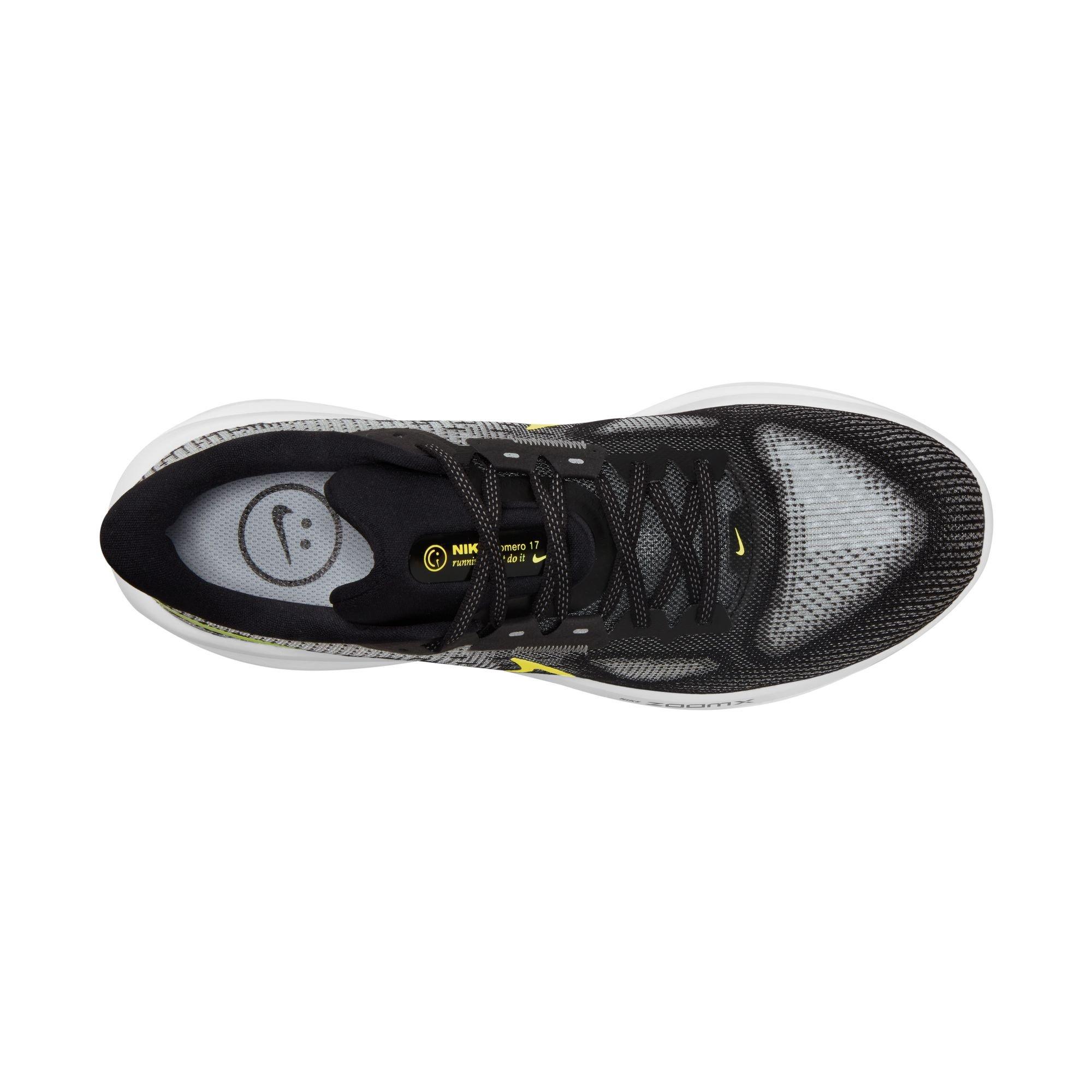 Nike Vomero 17 "Black/Volt/Lt Smoke Grey/White" Men's Road Running Shoe - GREY/BLACK/WHITE Thumbnail View 9