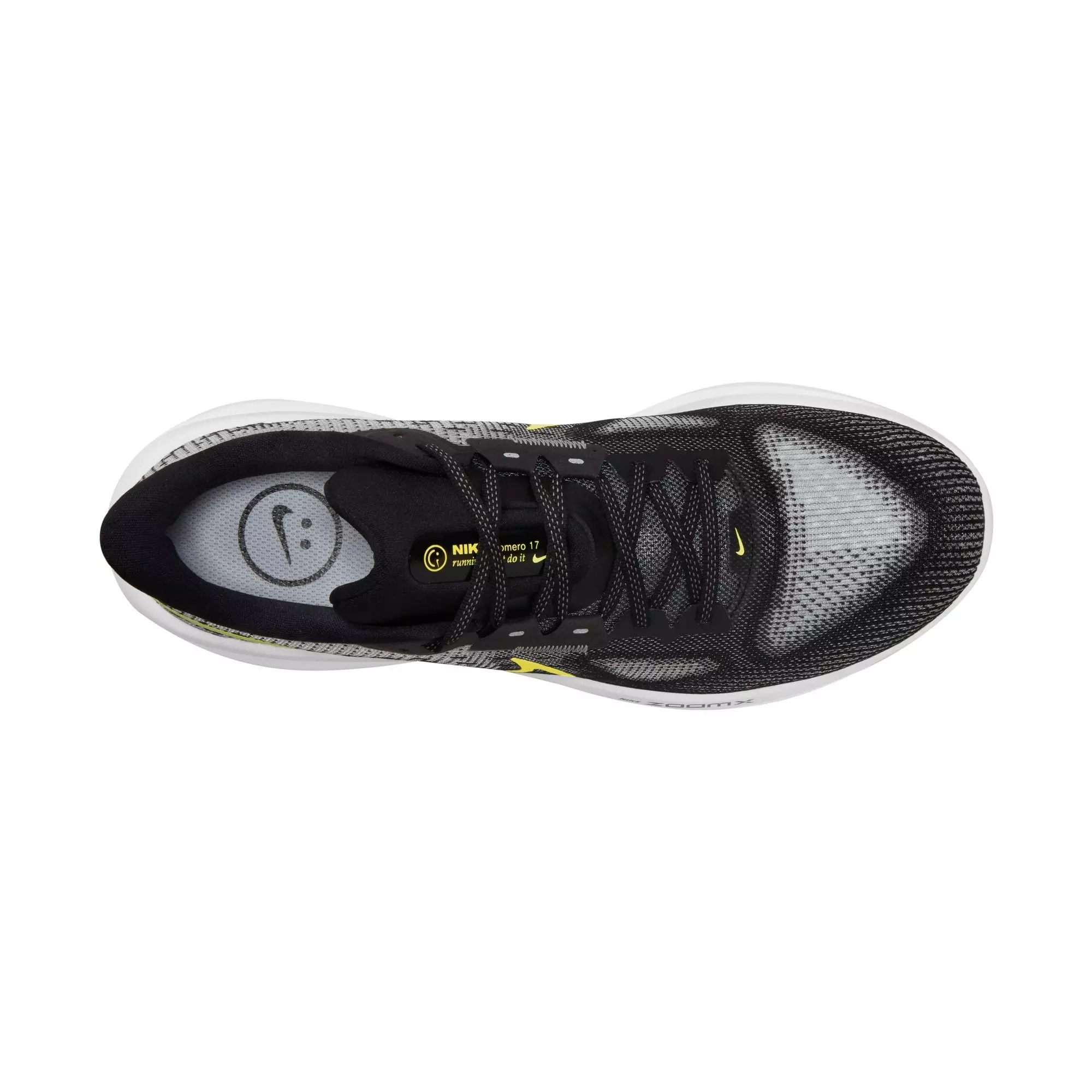 Nike Vomero 17 "Black/Volt/Lt Smoke Grey/White" Men's Road Running Shoe - GREY/BLACK/WHITE