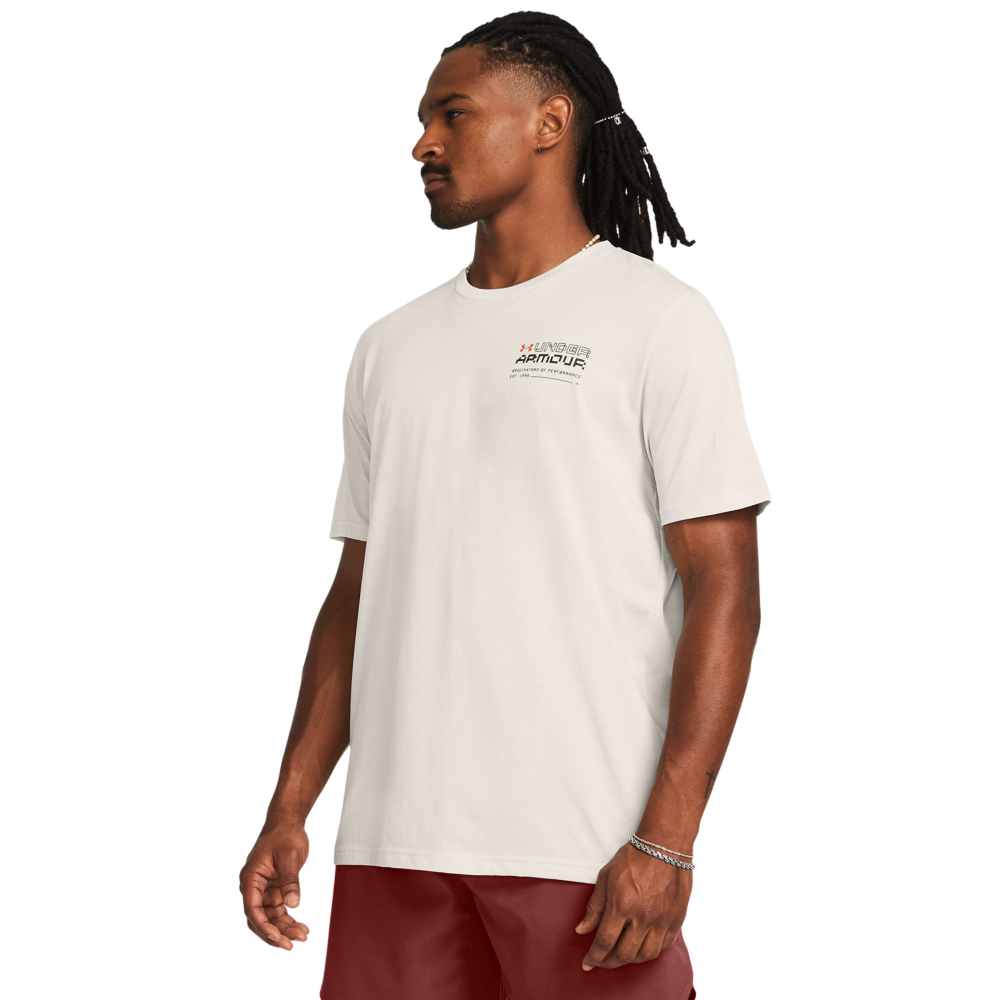 Under Armour Men's Reaching Peak Tee - WHITE/GREEN Thumbnail View 1