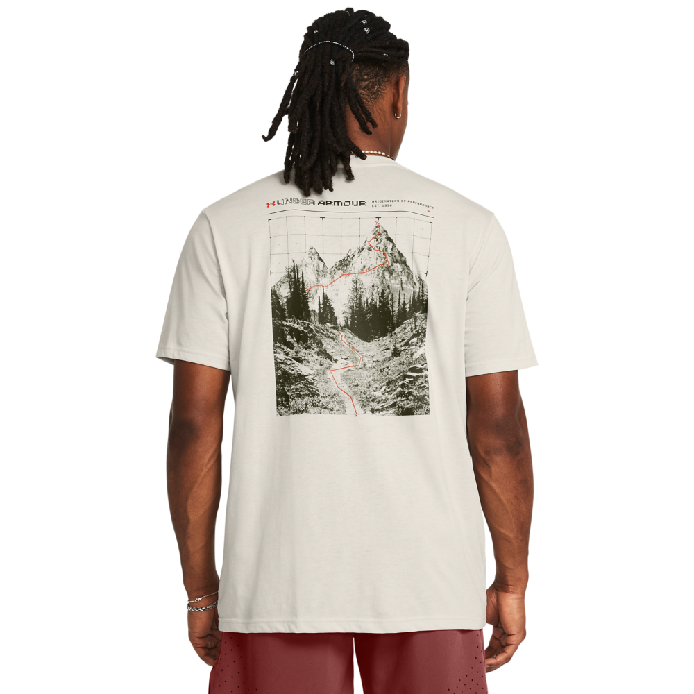 Under Armour Men's Reaching Peak Tee - WHITE/GREEN Thumbnail View 2