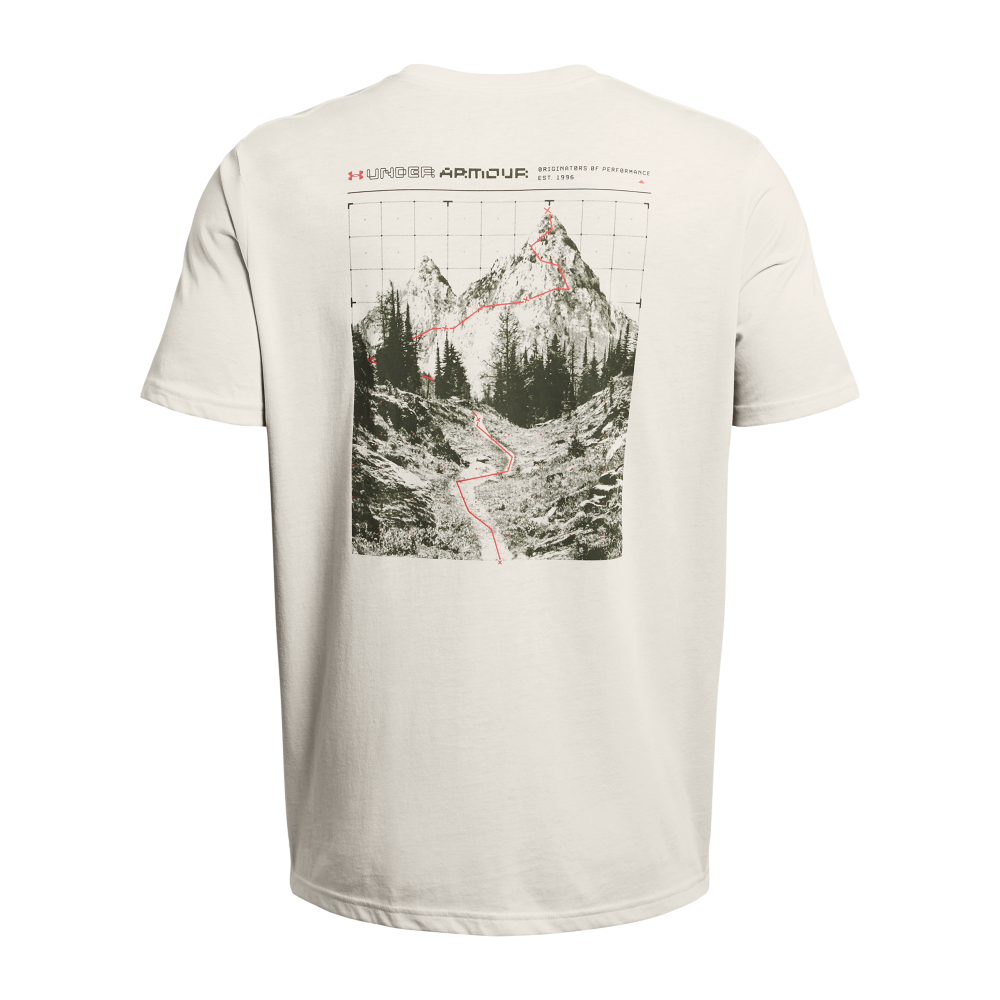 Under Armour Men's Reaching Peak Tee - WHITE/GREEN Thumbnail View 5