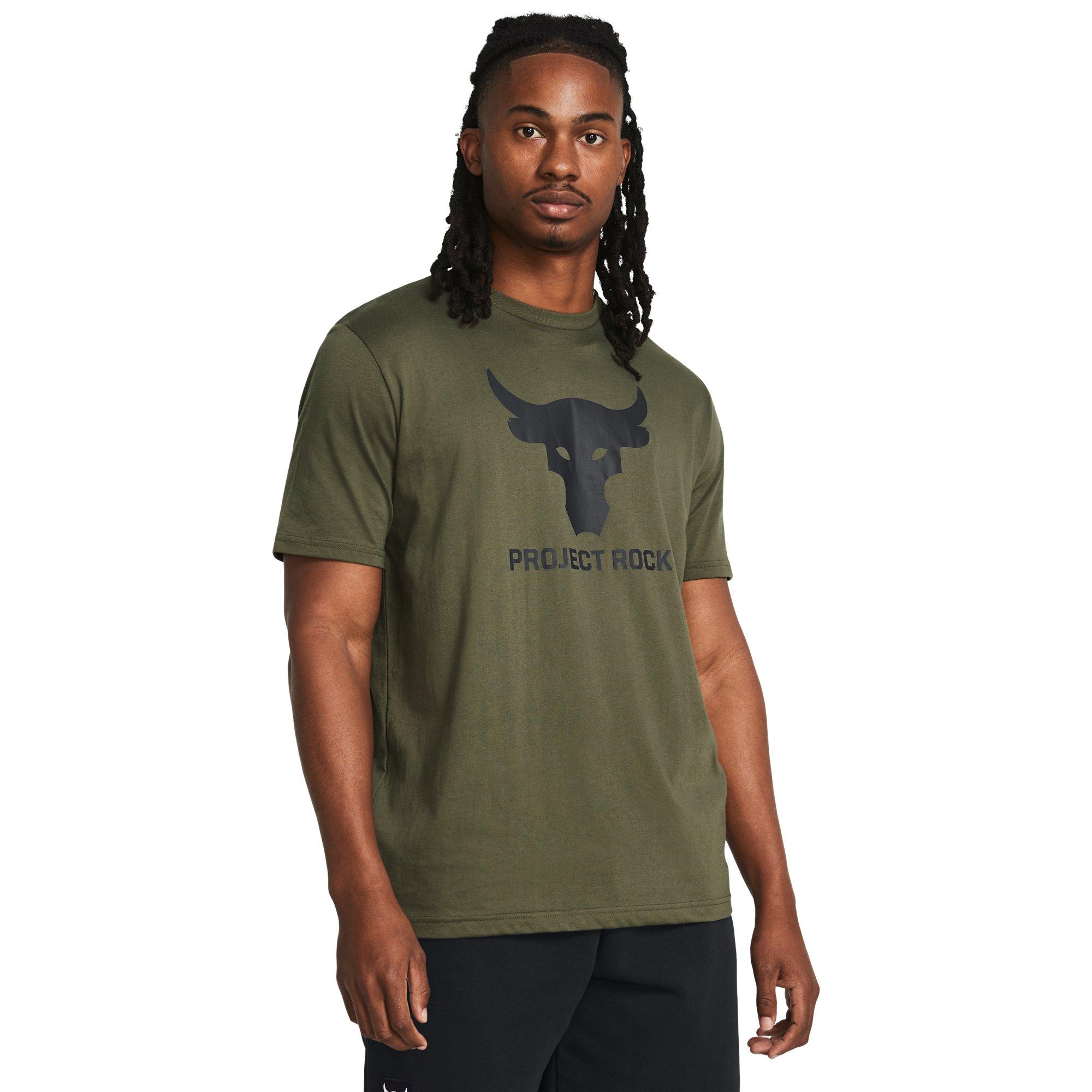 Under Armour Men's Project Rock Payoff Tee - GREEN/BLACK Thumbnail View 1