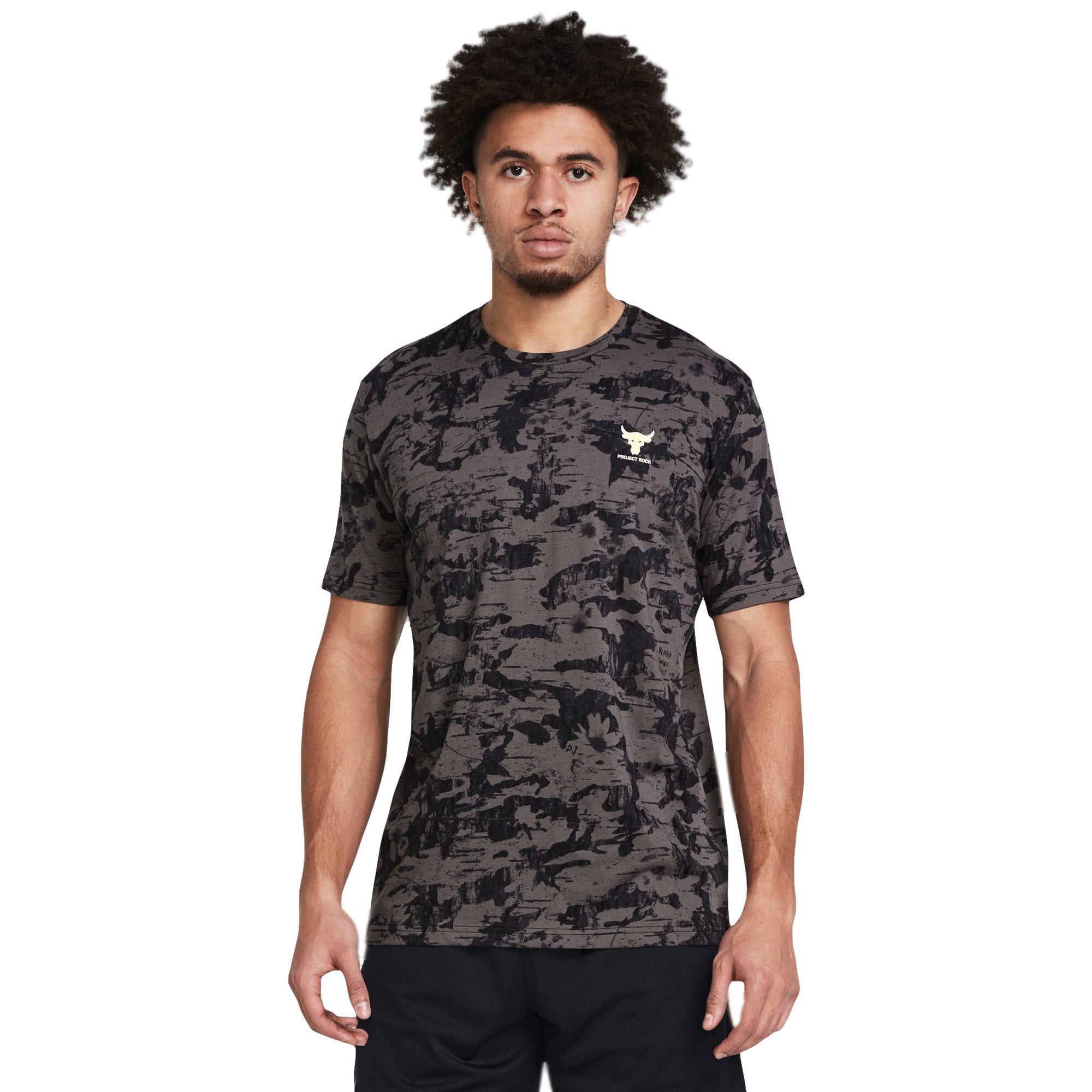 Under Armour Men's Project Rock Payoff Printed Graphic Tee - TAN/GREY Thumbnail View 1