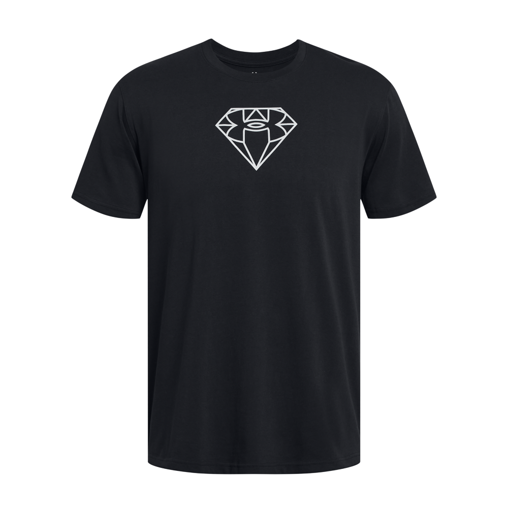 Under Armour Men's HW Diamond Tee - BLACK/WHITE Thumbnail View 3